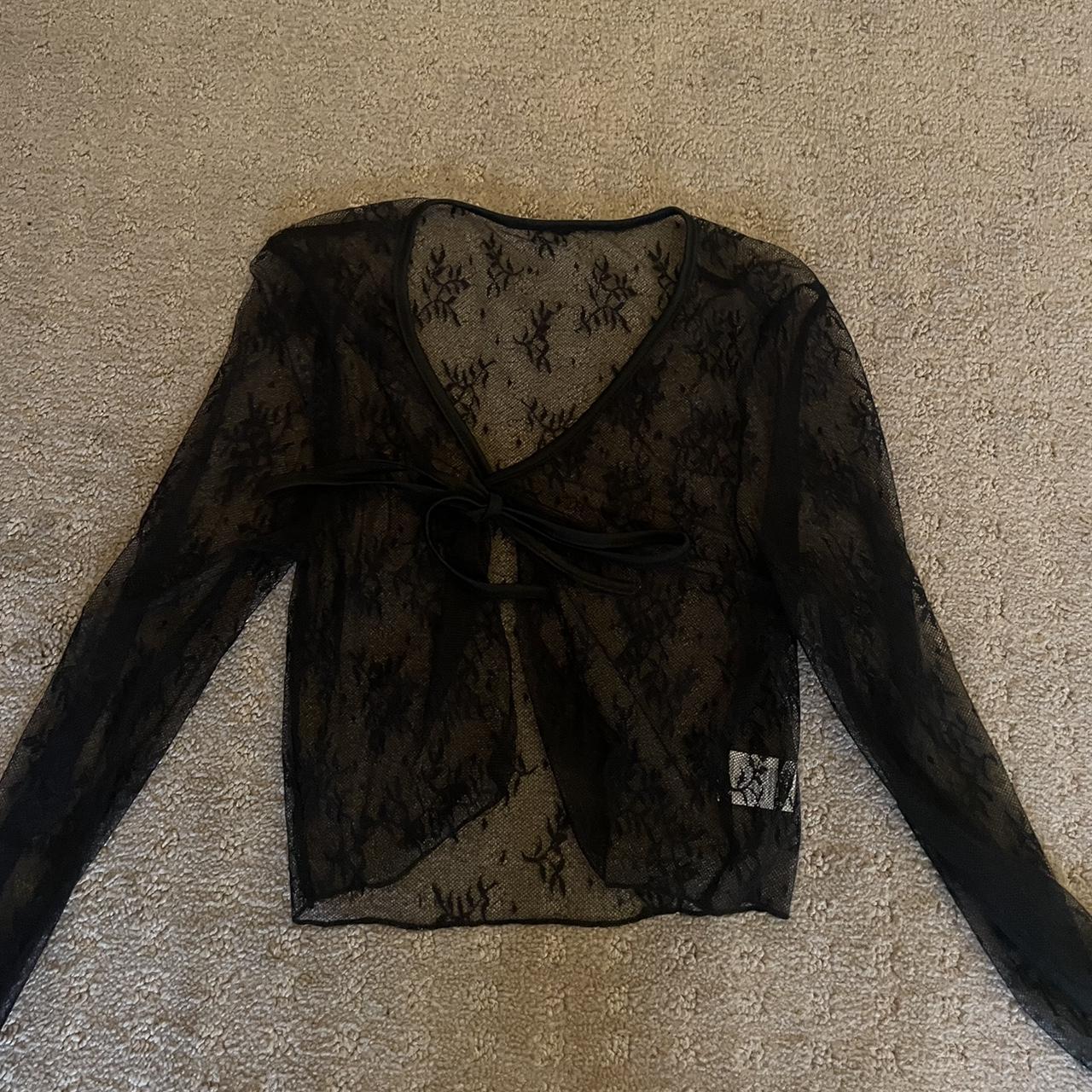 black lace sweater xs/s/m Depop