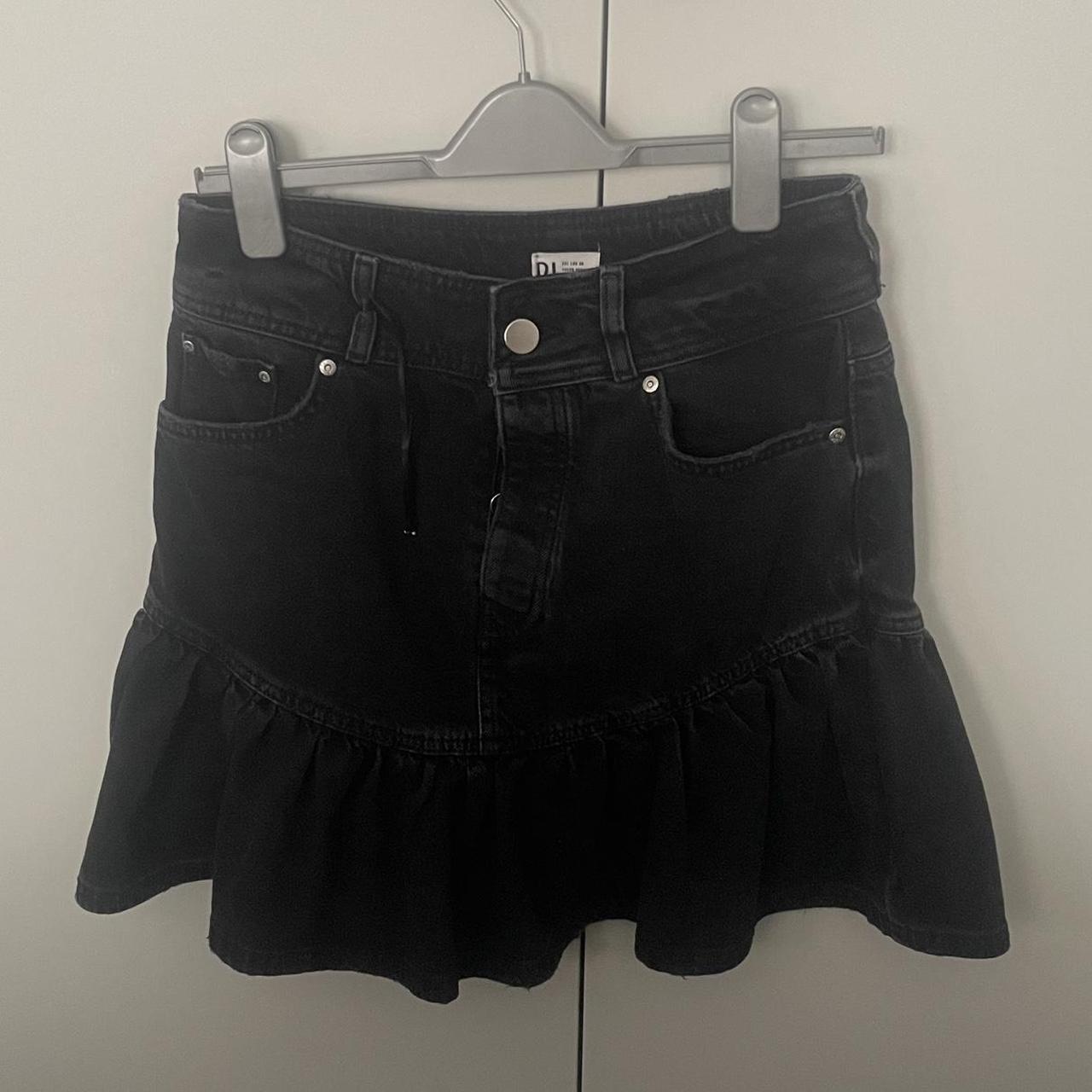 black river island frill hem denim skirt, never