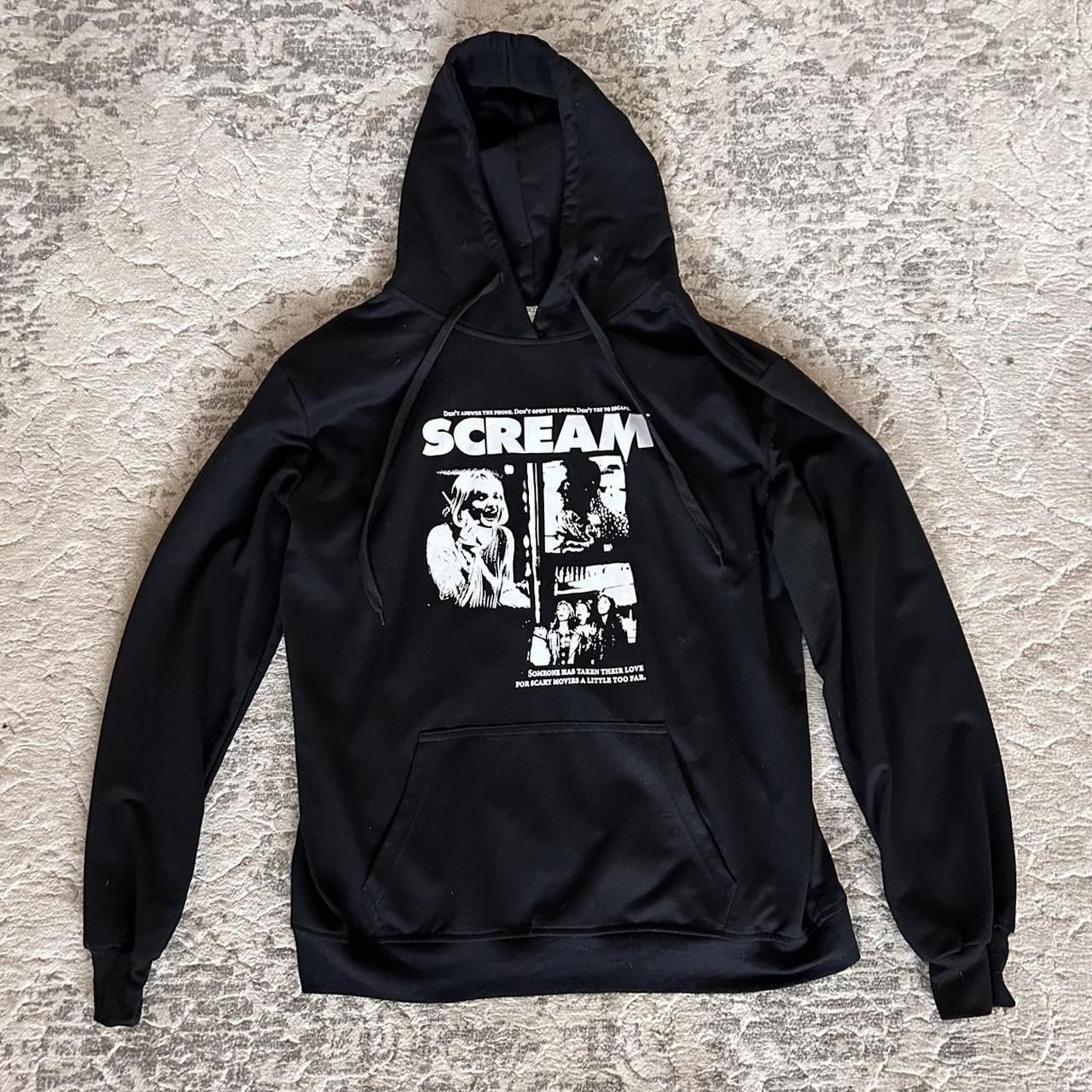 Horror movie hoodie black and white on sale