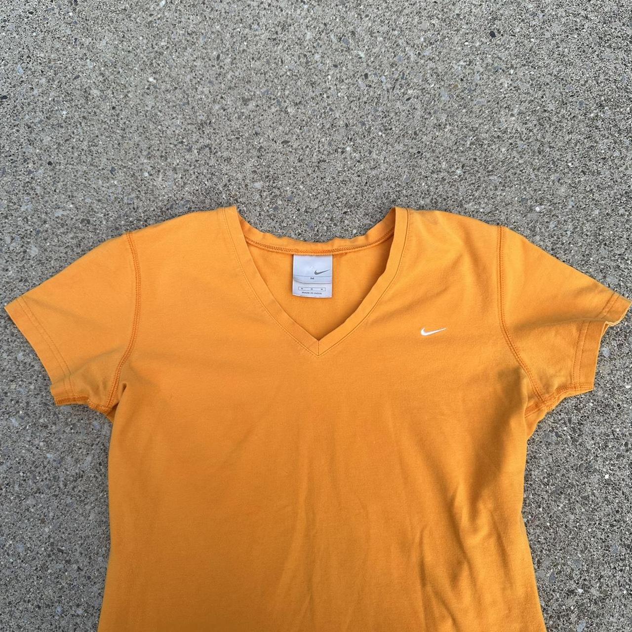 Vintage y2k Nike orange V-neck t-shirt Depop