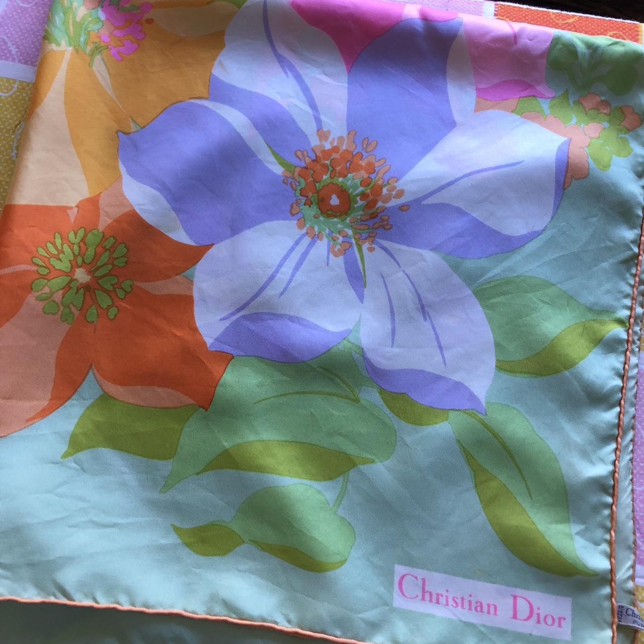 💯 silk Christian Dior scarf. A few marks as shown in... Depop