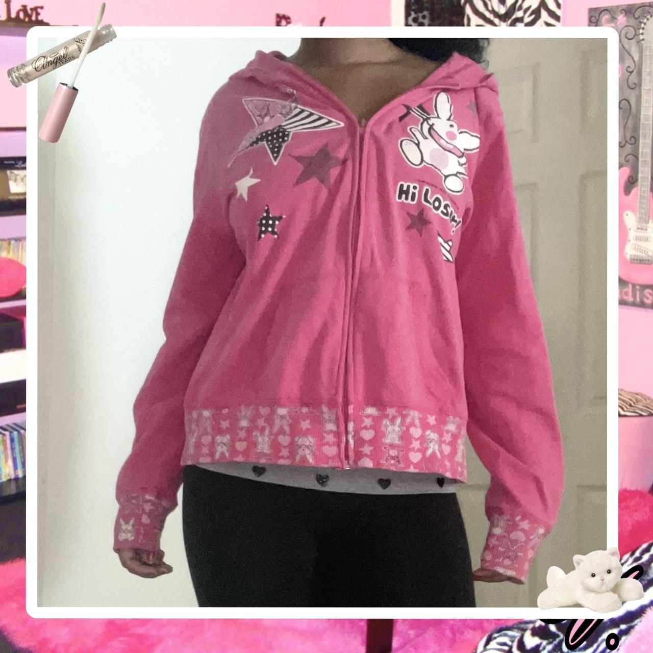 🧸🧁🎀🐰🤍 y2k happy bunny zip up 🤍🐰🎀🧁🧸 ... - Depop