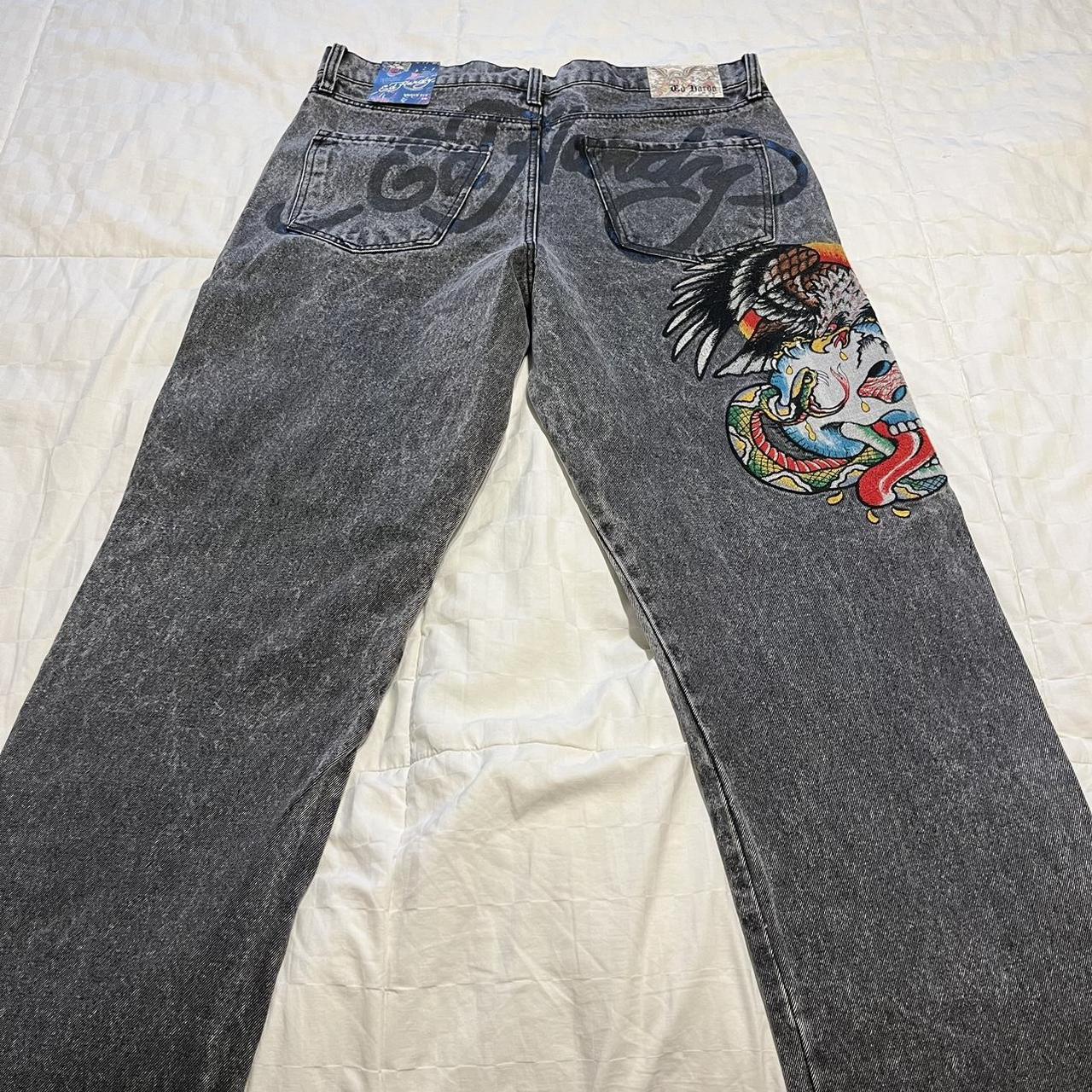 Ed Hardy loose fit jeans new w tag size 36... - Depop