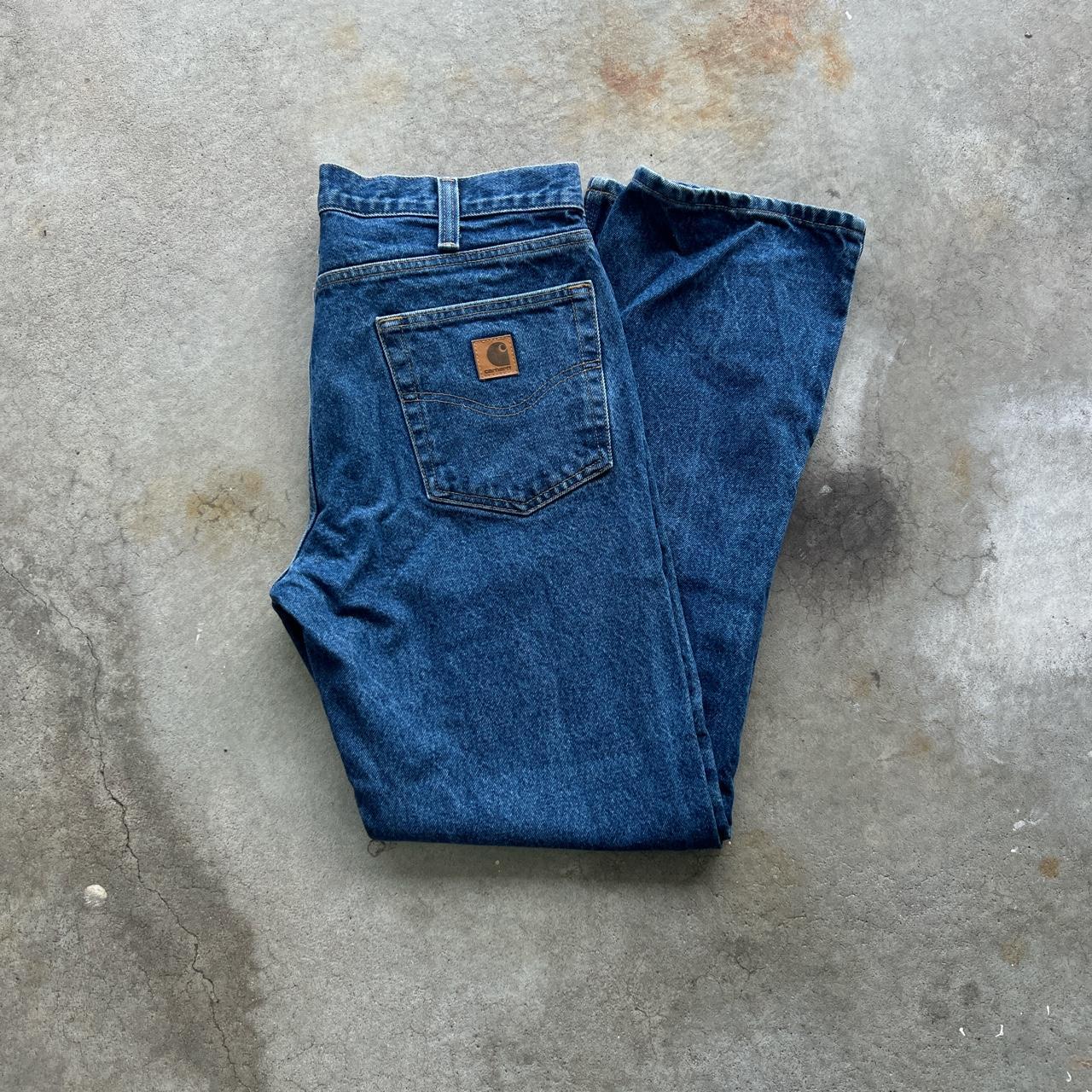 carhartt traditional straight fit denim jeans size... - Depop