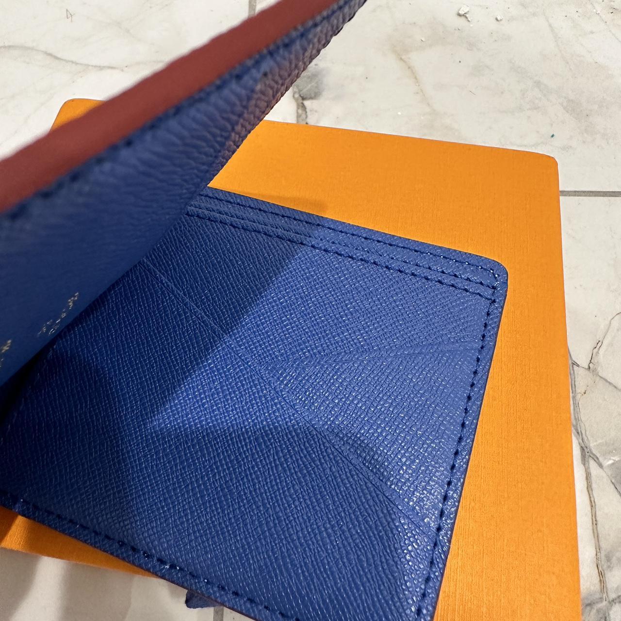 Louis Vuitton Men's Blue and White Walletpurses Depop