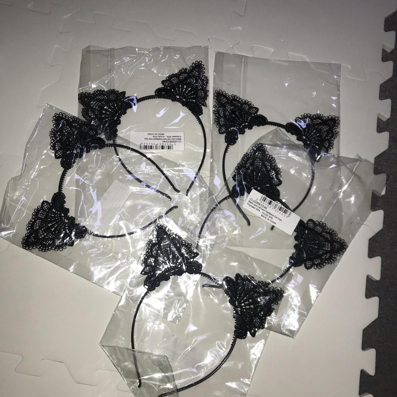 Bundle of 5 PLT lace cat ears headbands one size Depop