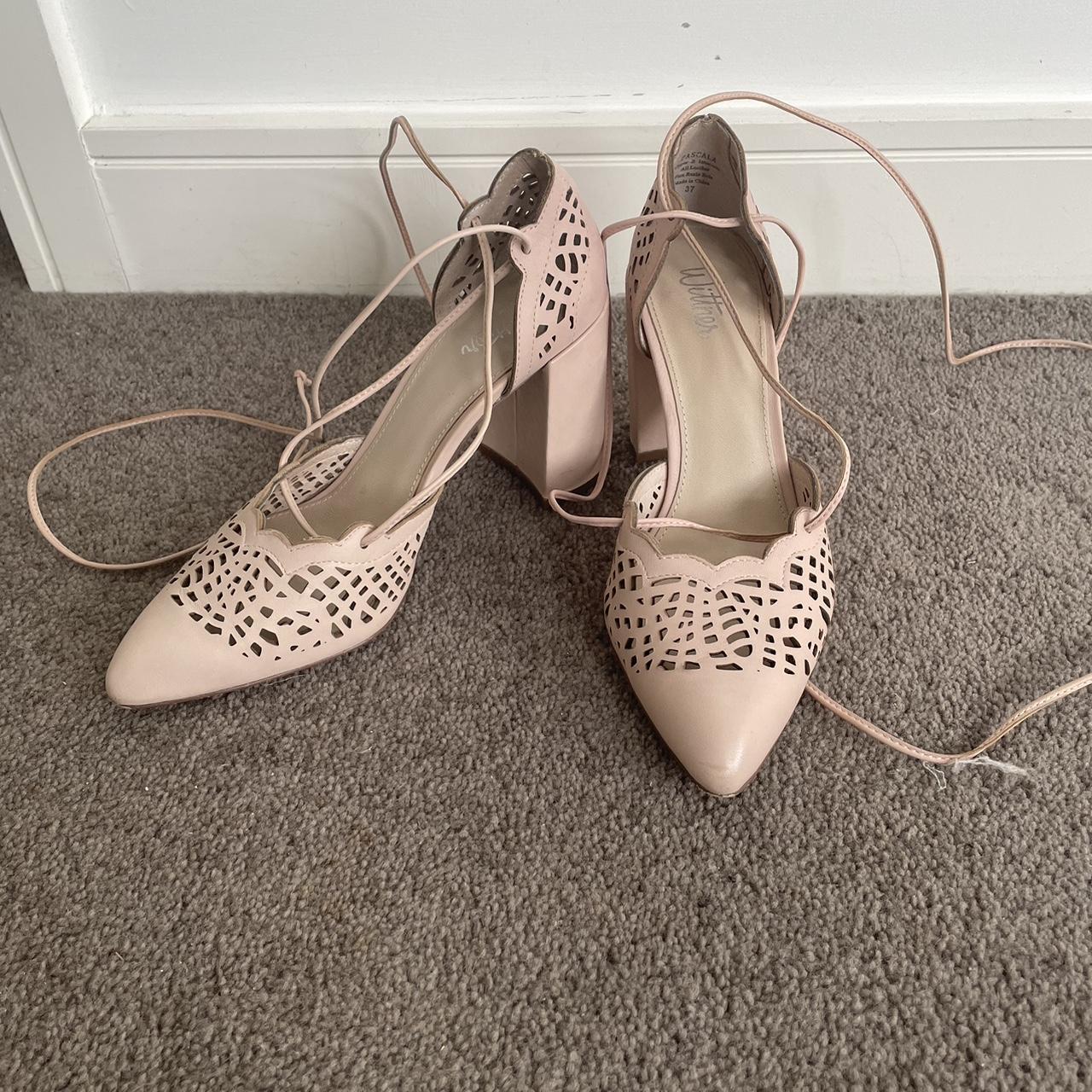 Pink Wittner Heels with detailing wittnerheels... Depop