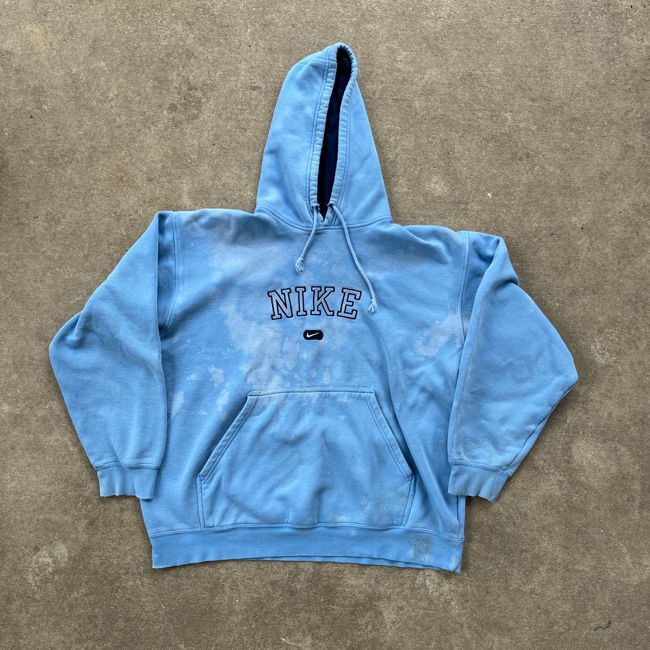 Vintage Y2K Bleached Nike Center Swoosh Hoodie in... Depop