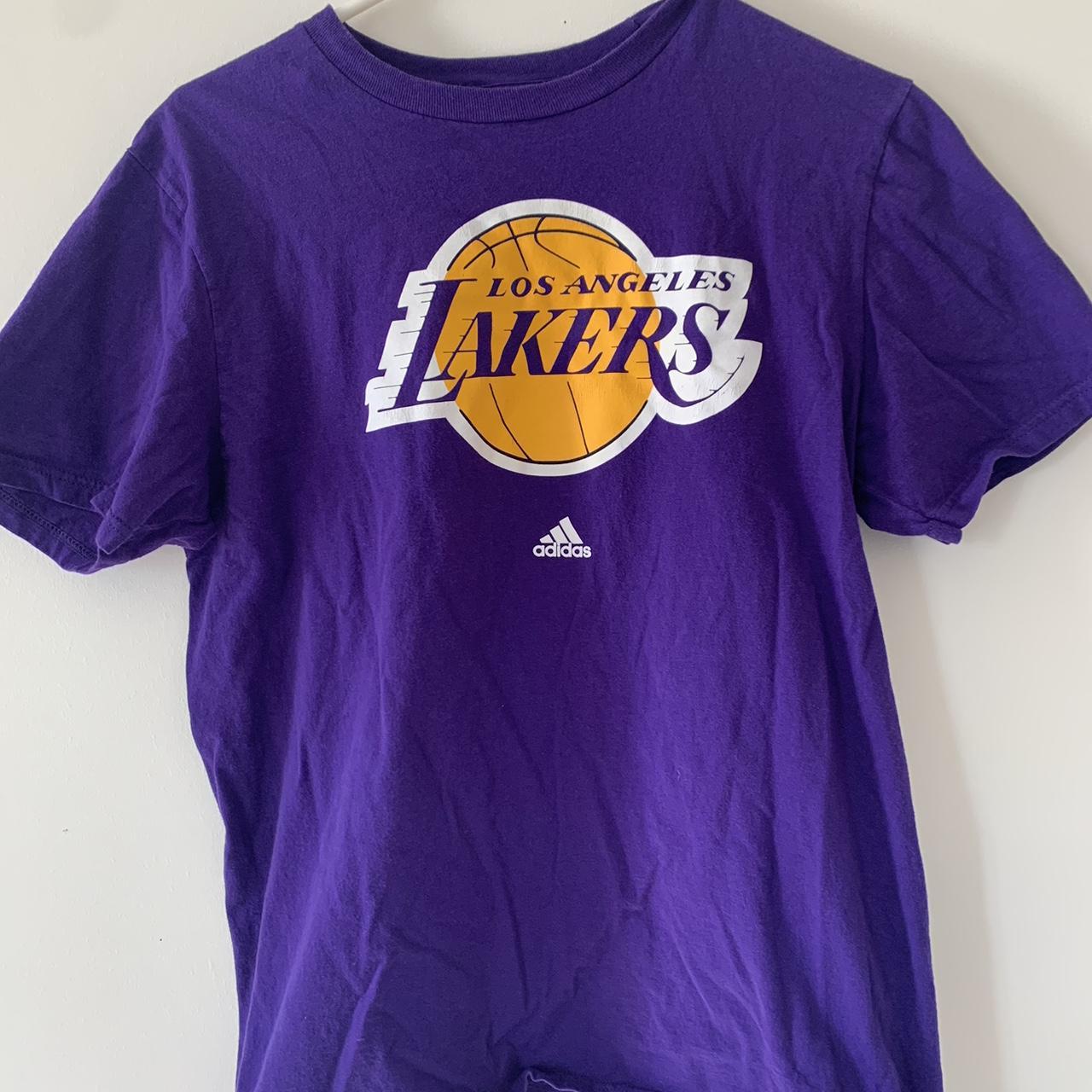 Adidas Los Angeles Lakers logo t-shirt Size M Pit - Depop