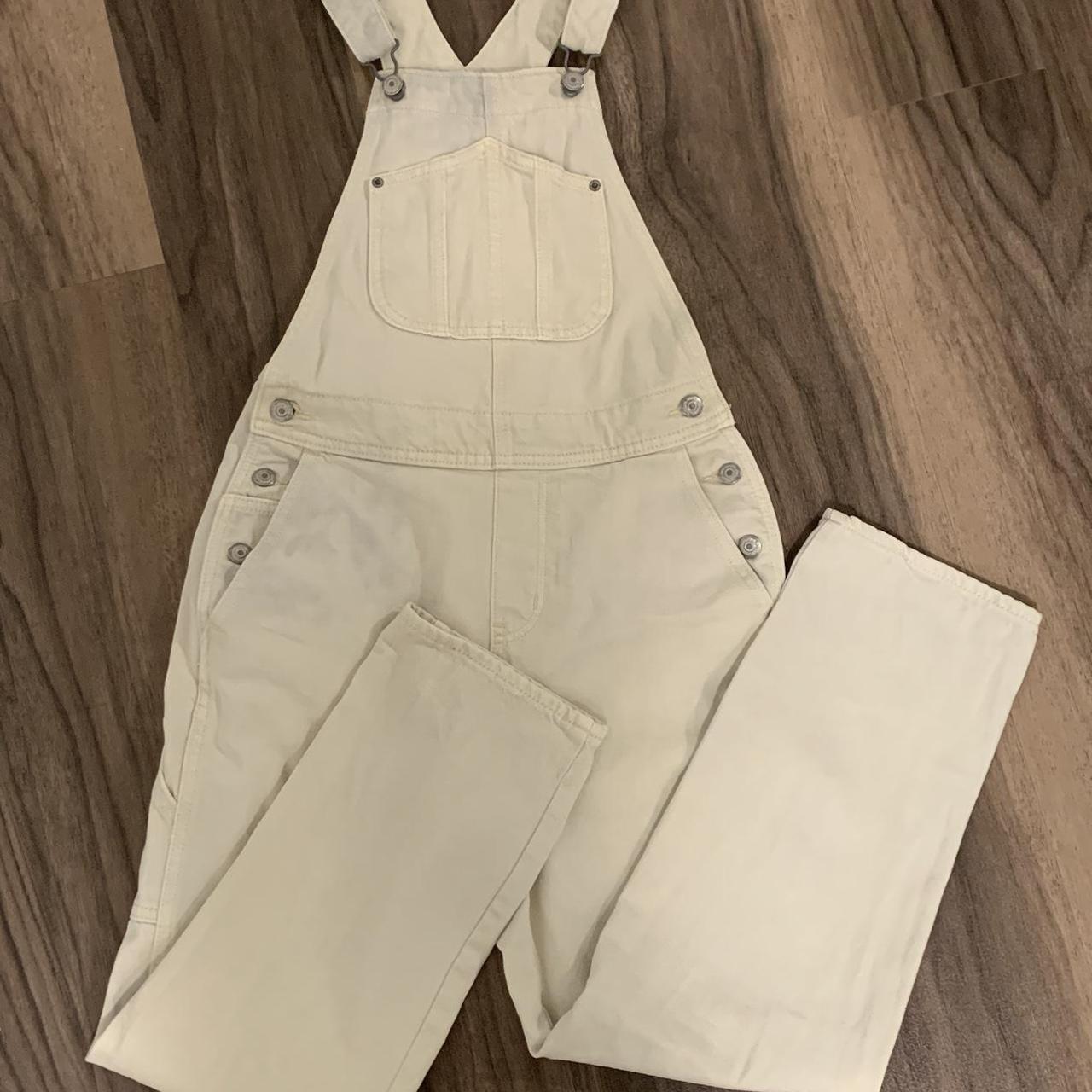 Old Navy cream utility overalls Size 00, fits like... Depop