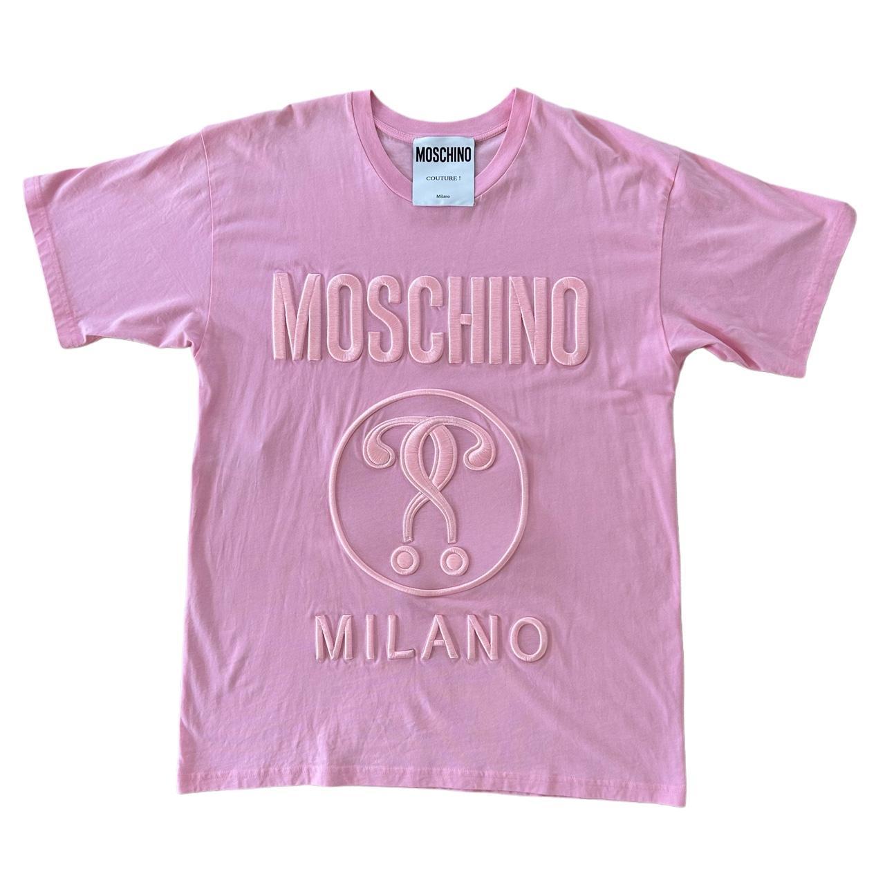 Moschino COUTURE pink logo t-shirt, Size S, Oversized fit