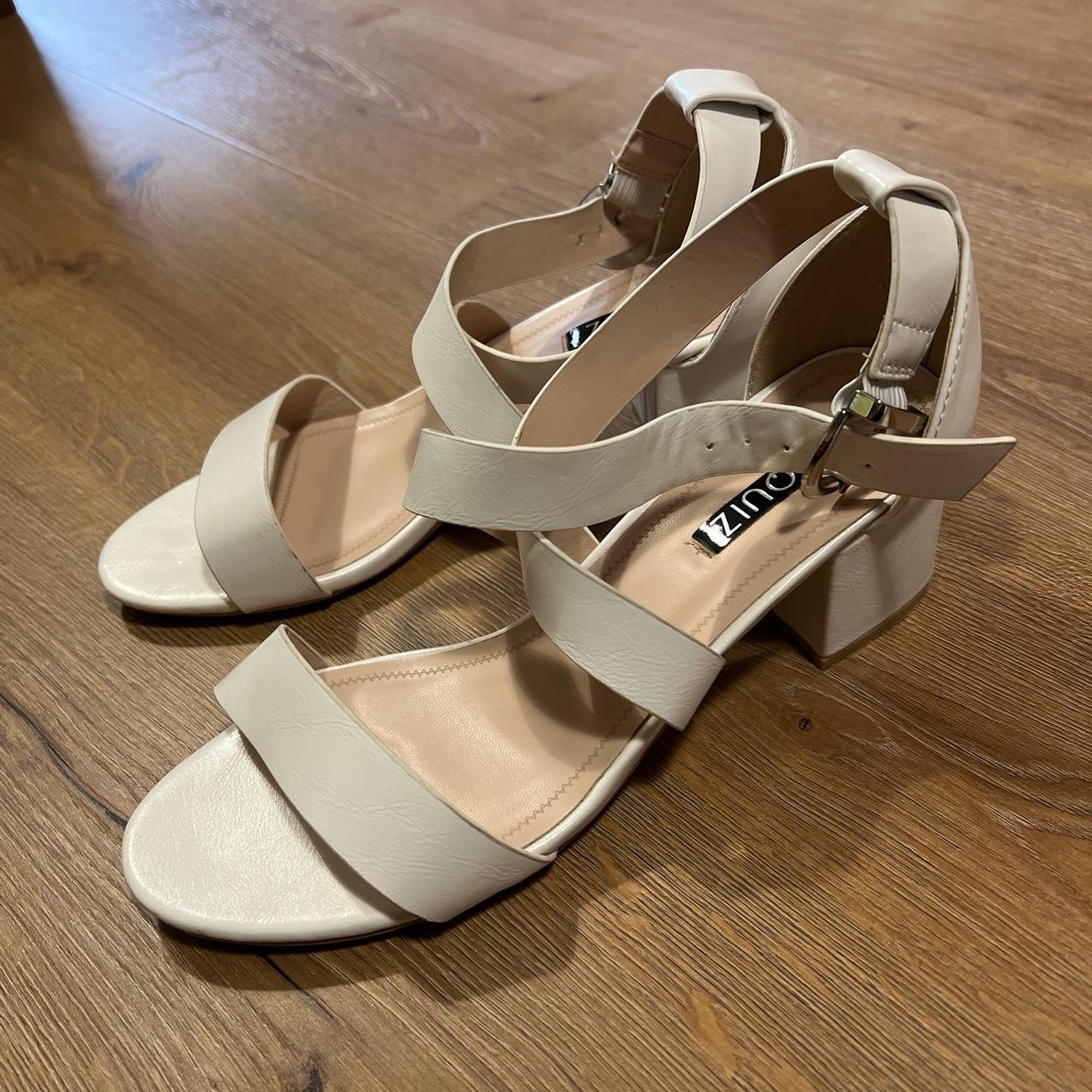 White Quiz Sandals Like new, only worn once or... - Depop