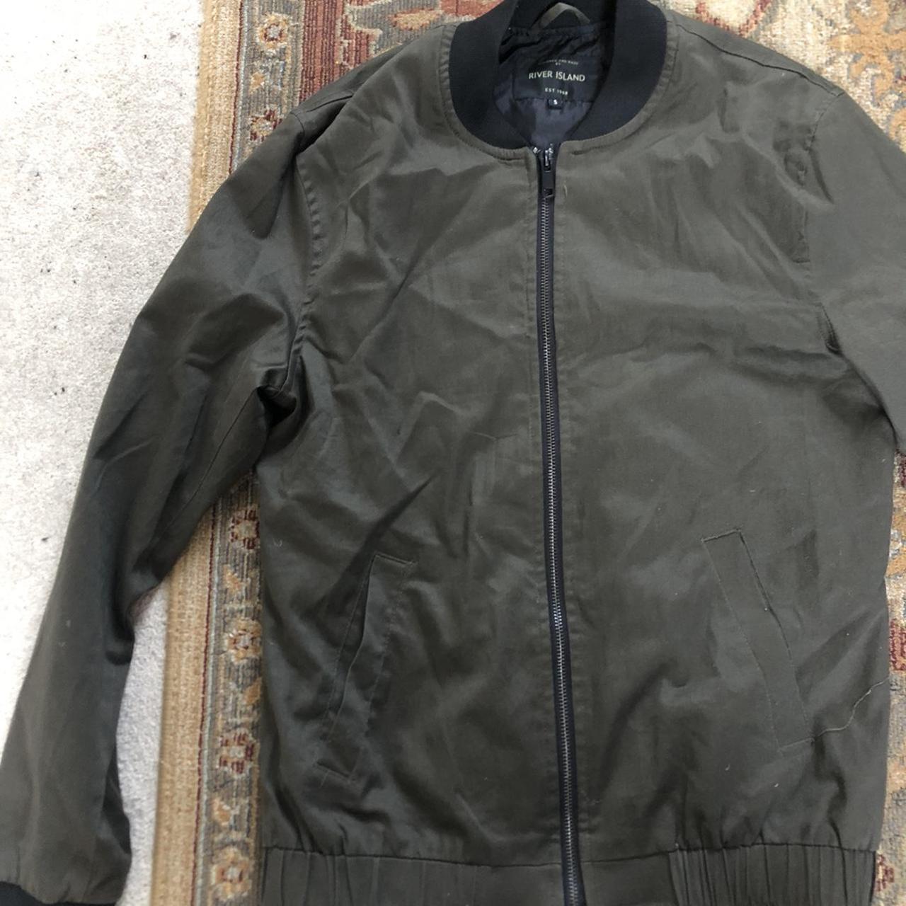 Mens Jackets River Island Khaki Bomber Jacket River Island Relaxed