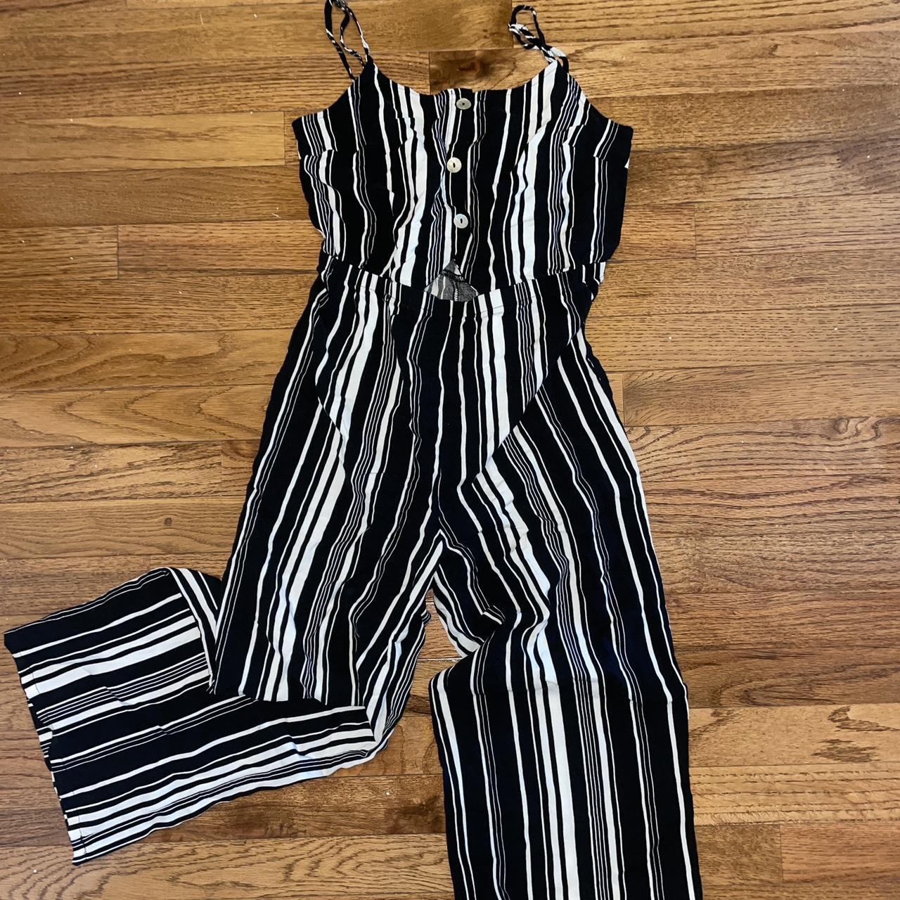 Guess striped jumpsuit hotsell