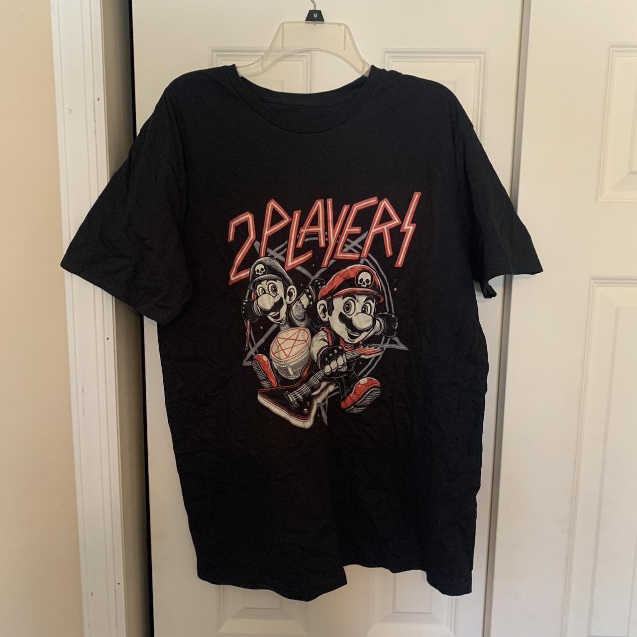 Mario x Slayer 2 player t shirt NEVER WORN Super... - Depop