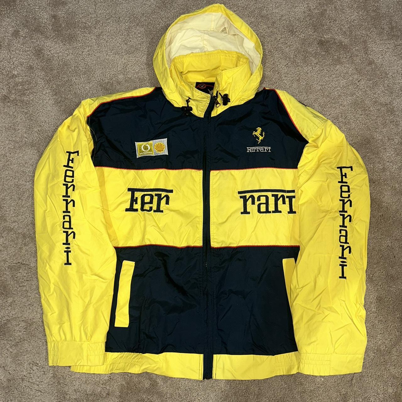 Embroidered Ferrari Rain Jacket stain on the back of... - Depop