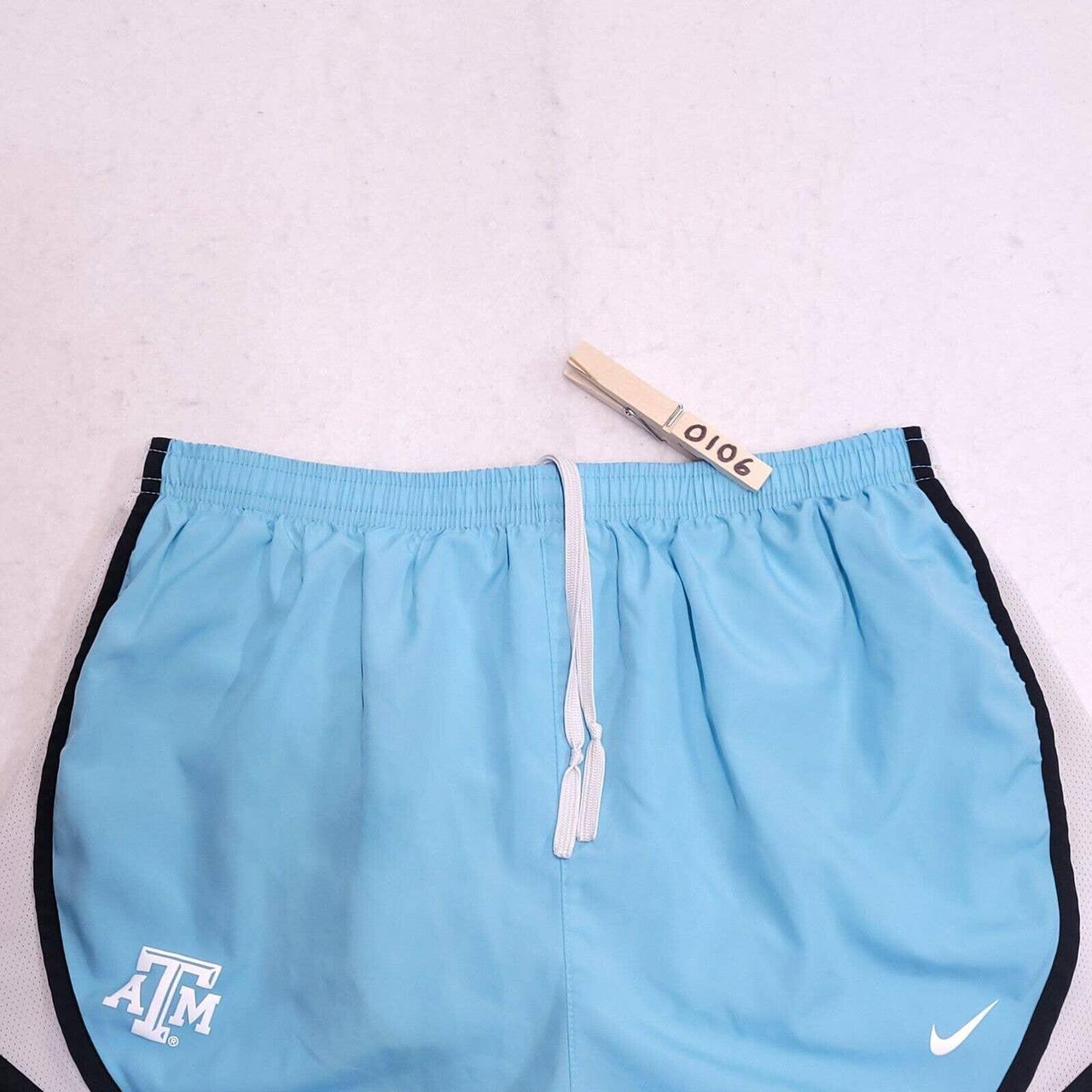 two tone blue nike dri-fit atheltic shorts teal and - Depop