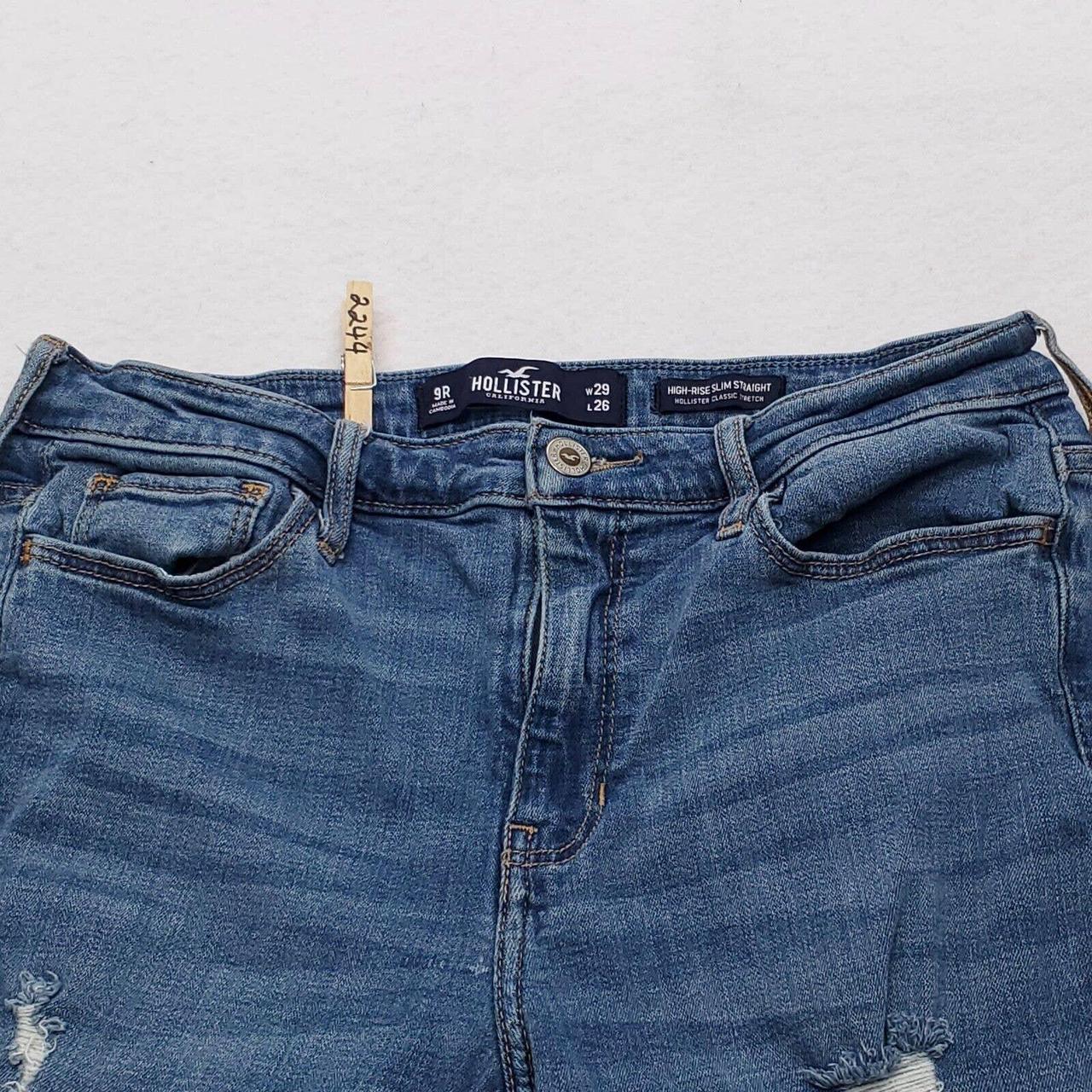 Hollister High-Rise Slim Straight Medium Wash Denim - Depop