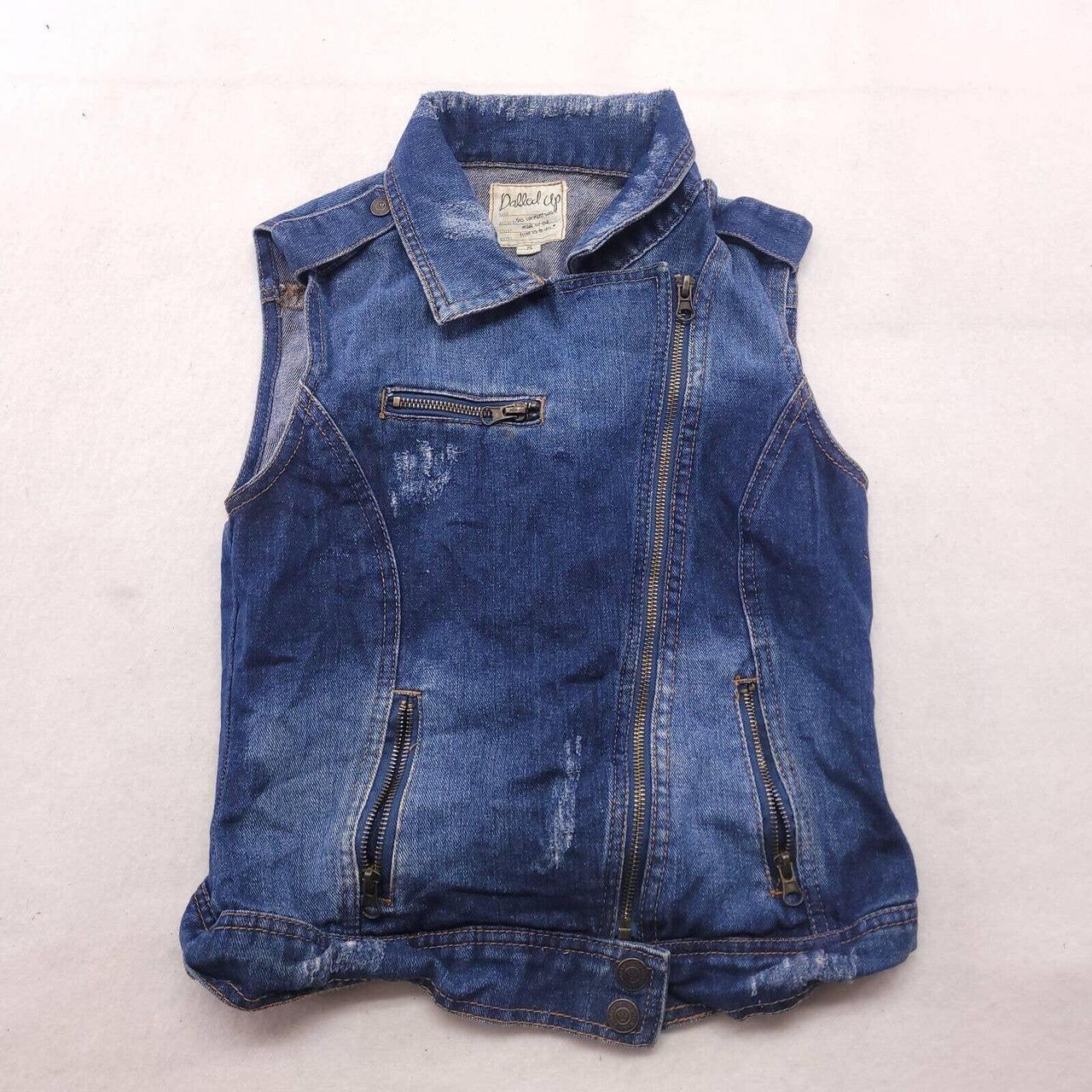 Zip up denim clearance vest