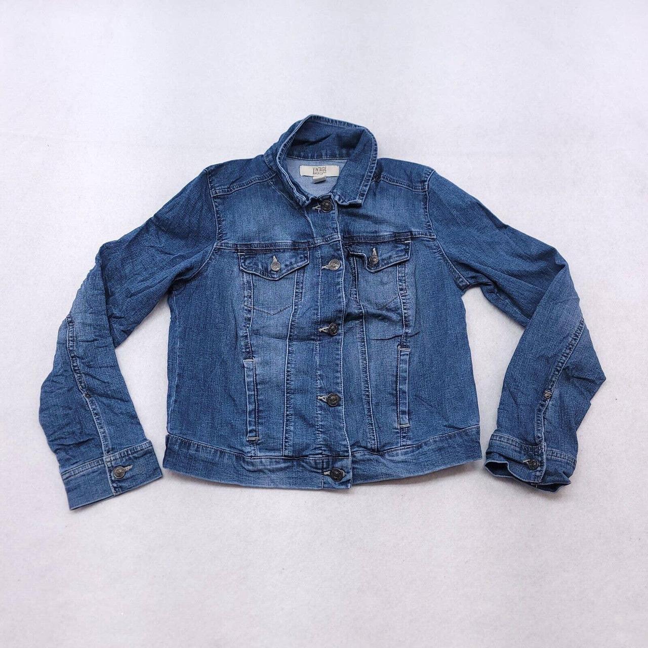 Vintage America Casual Button Up Denim Long Sleeve...