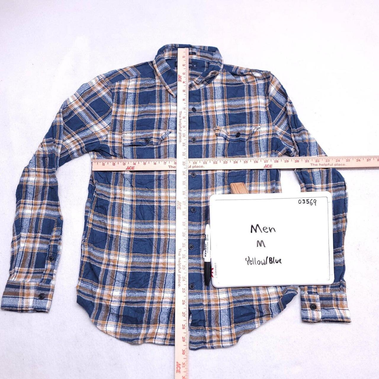 NWT Lucky Brand Plaid Flannel Button Shirt Mens Navy - Depop