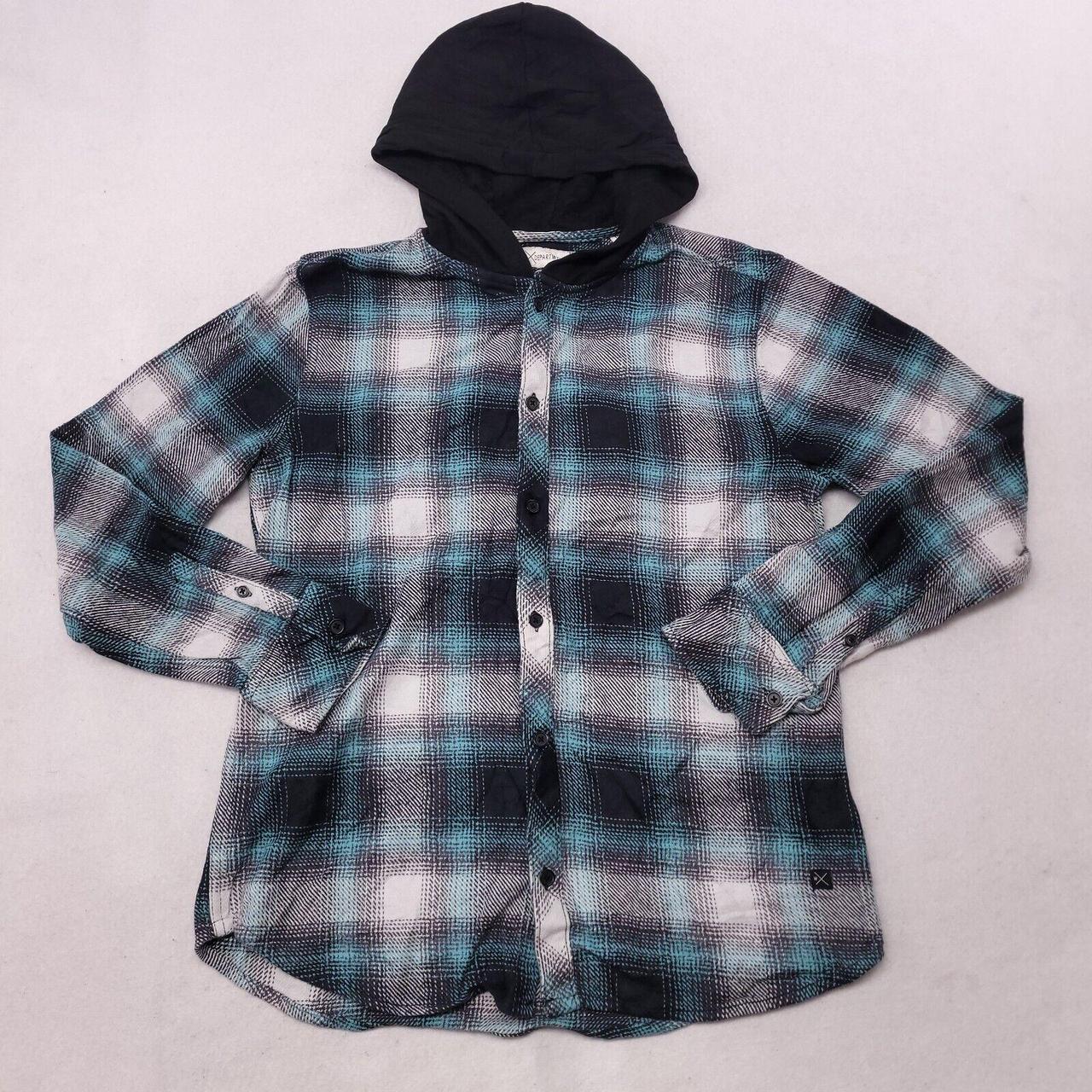 Depart West Button Up Denim Long Sleeve Hoodie Mens. Depop