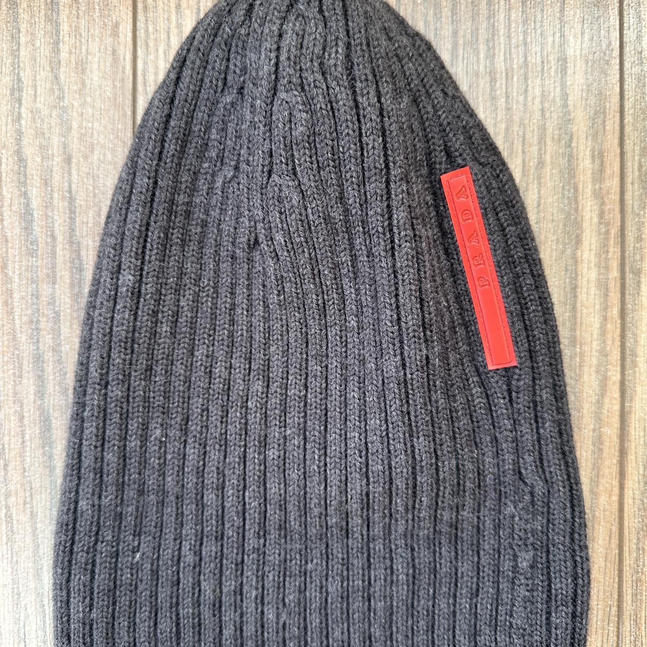 Prada Linea Rossa Beanie Grey excellent Depop