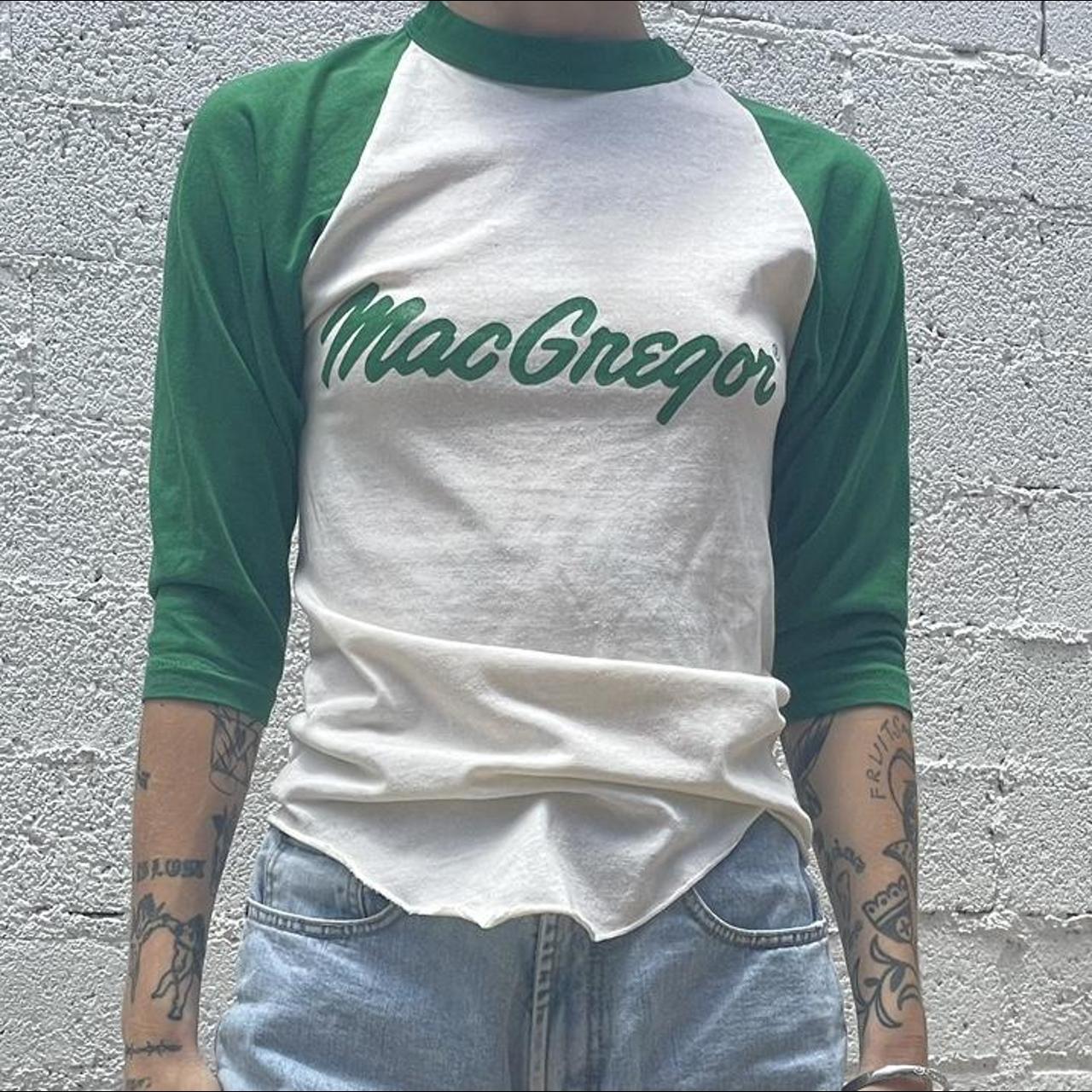 60s/70s Macgregor green raglan baseball tee size S... - Depop