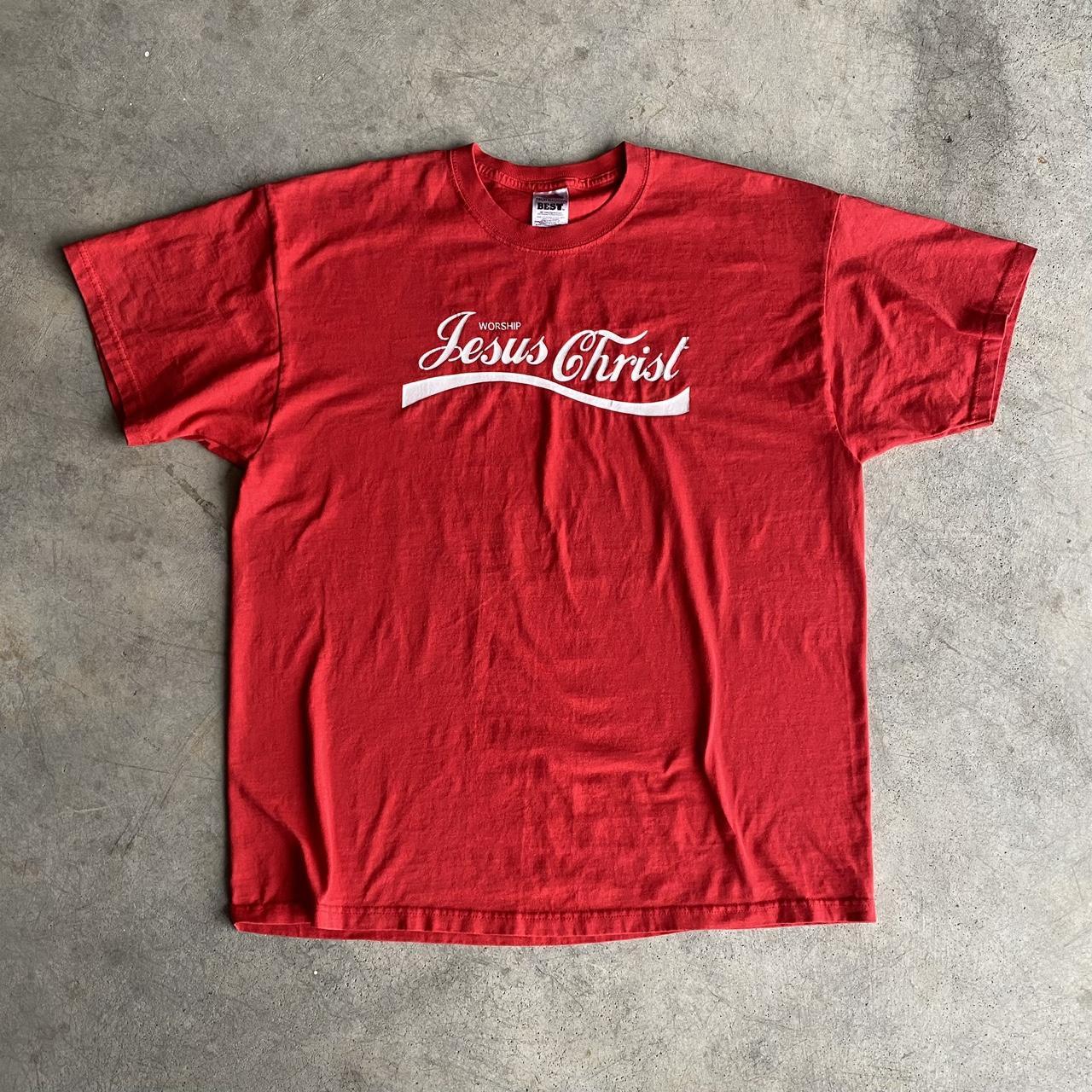 Vintage Worship Jesus Christ Coca-Cola Print T Shirt... - Depop