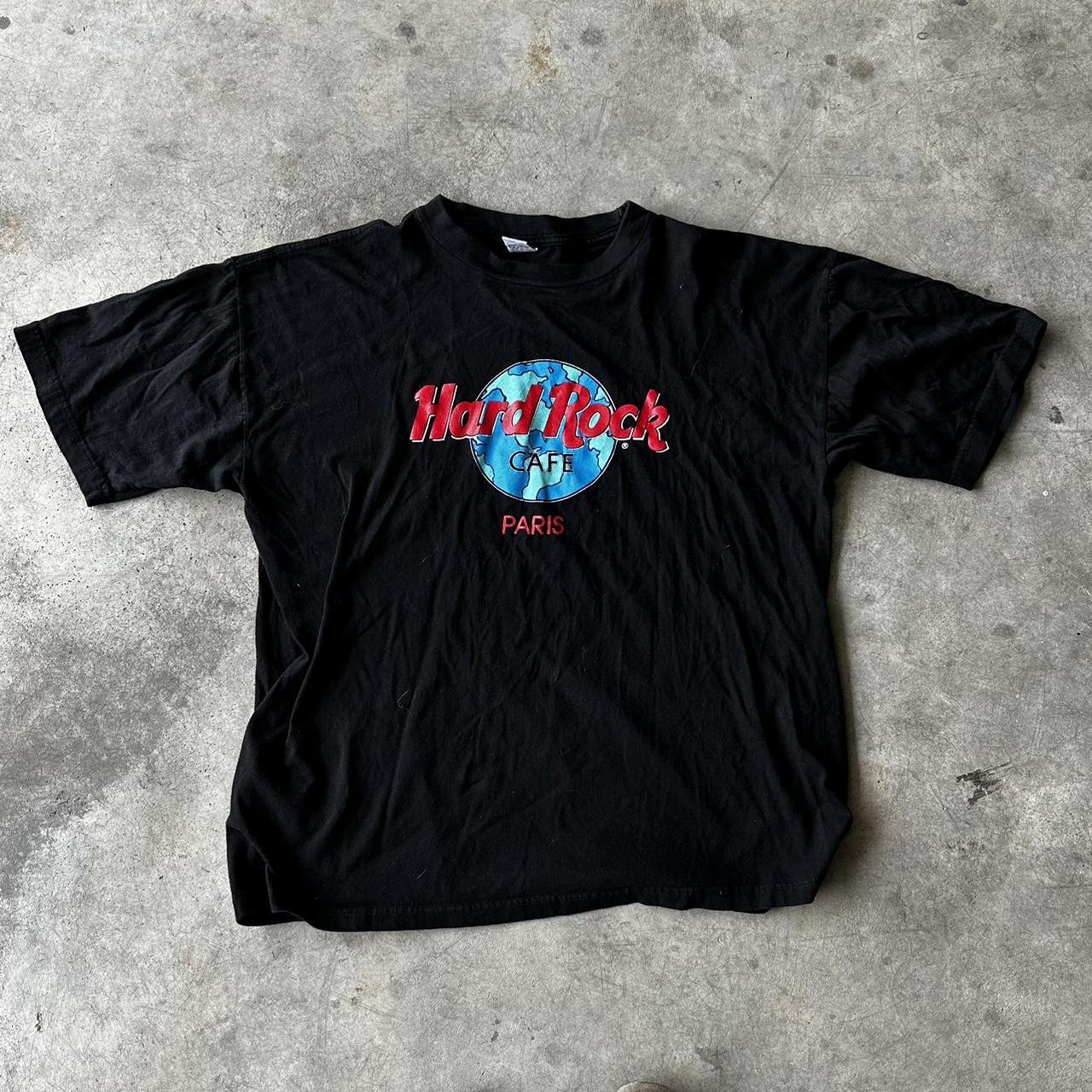 Hard Rock Cafe Men's Black and Blue T-shirt | Depop