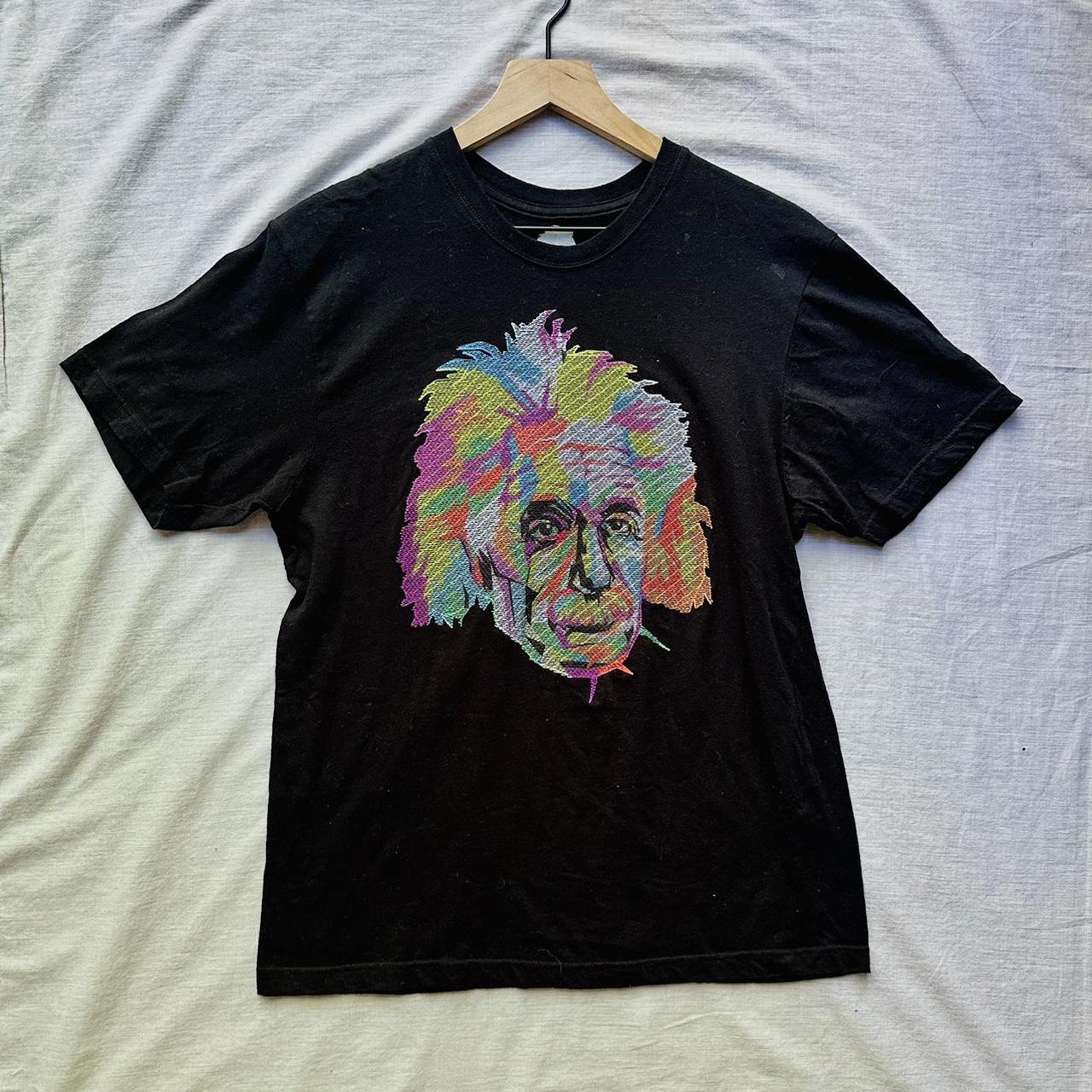 Albert Einstein Embroidered Tee - Depop