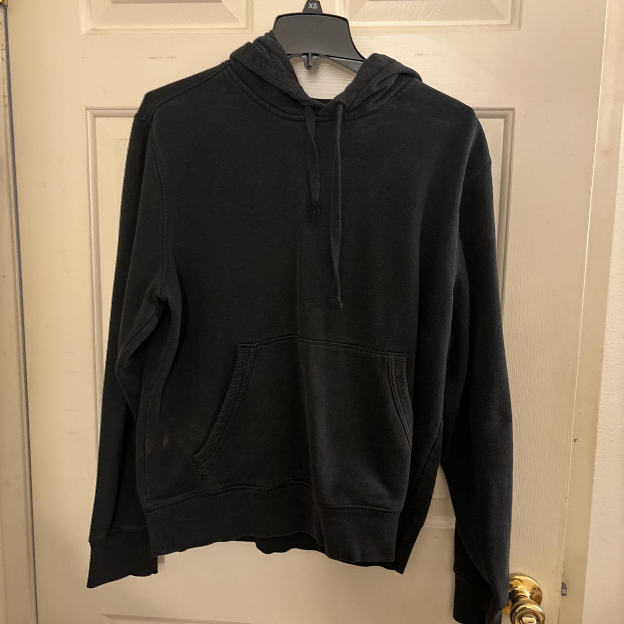 heavyweight black champion hoodie - size M - 100%... - Depop