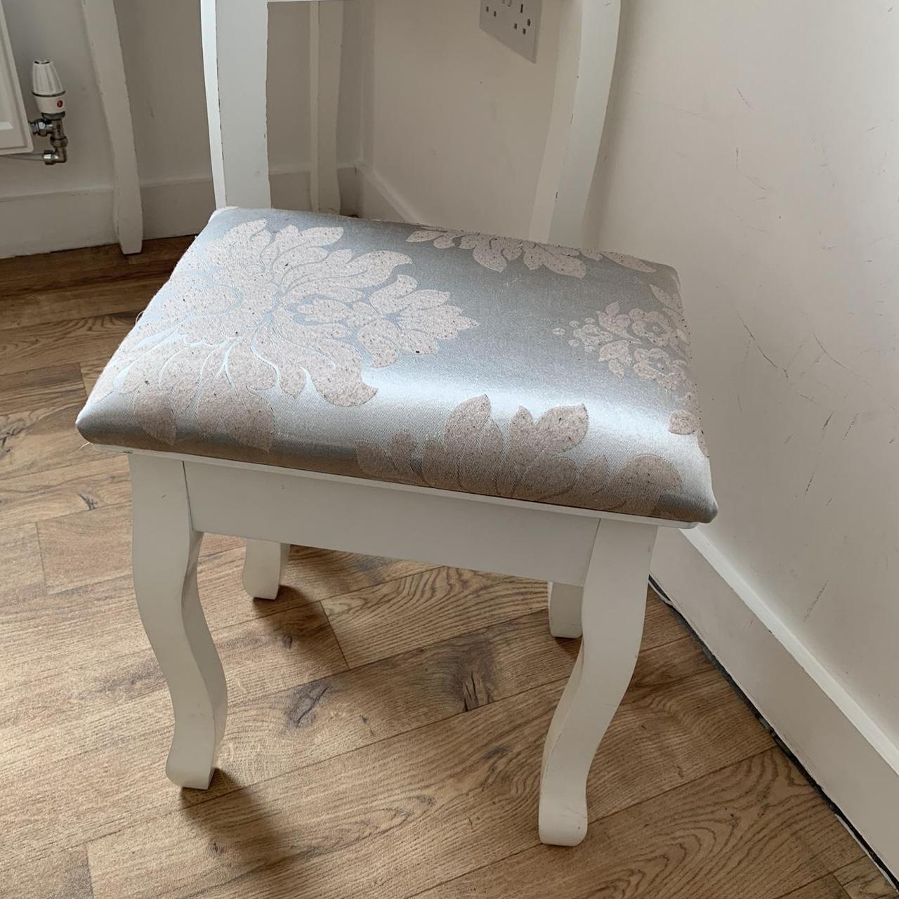 White Dressing Table, Stool & Mirror... Depop