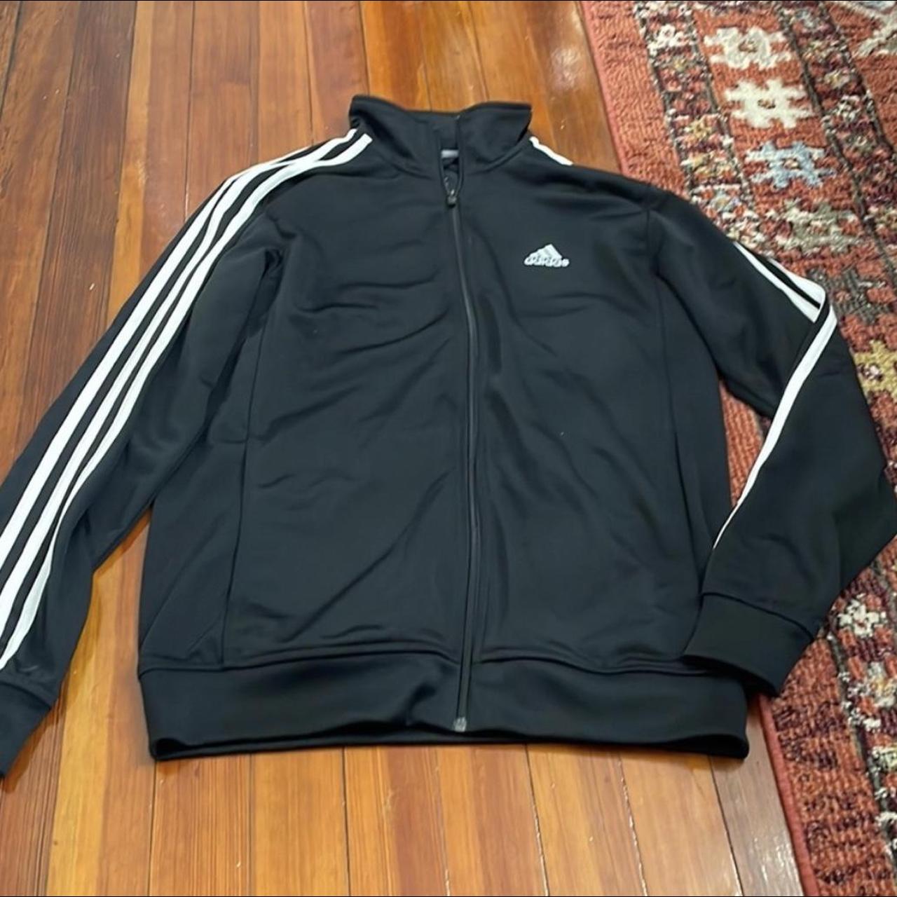 Adidas Men's Black and White Jacket | Depop