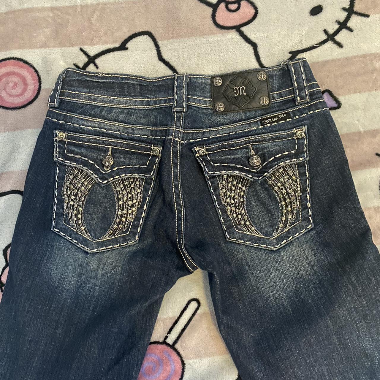 Vintage Y2K Dark Blue Denim stone washed double... - Depop