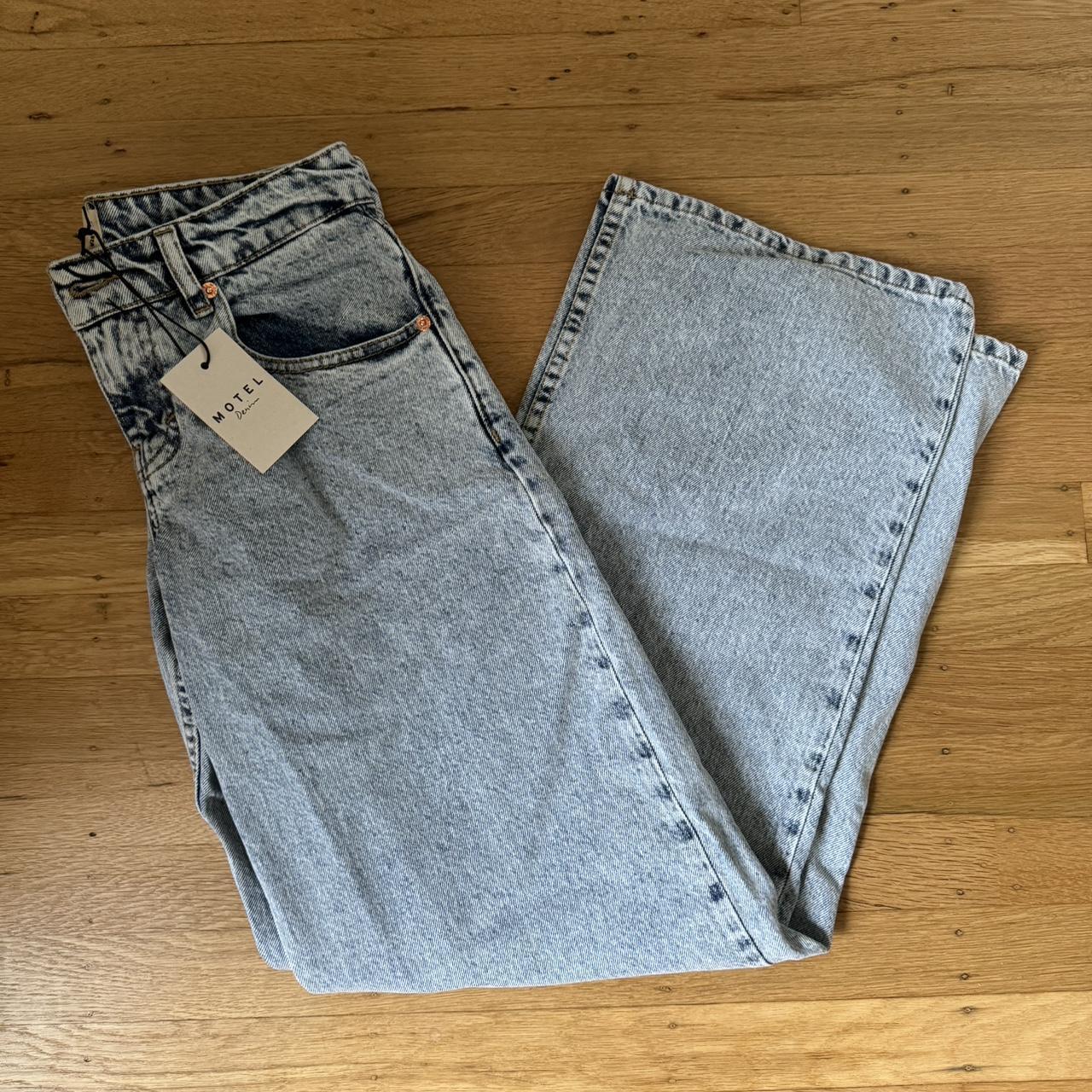 Motel Rocks Low rise parallel jeans !! in light blue... - Depop