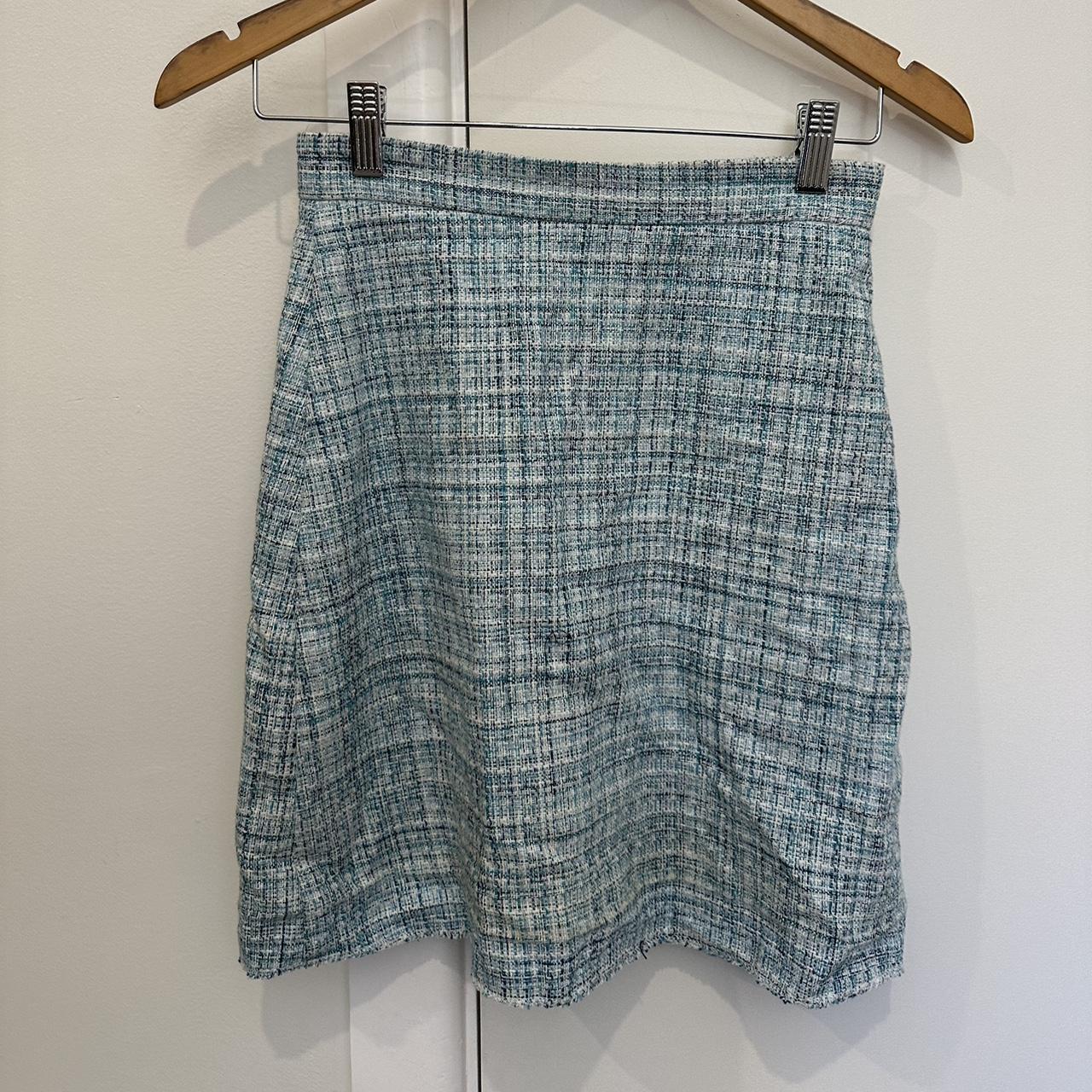 Kookai blue tweed skirt Size 34 / size 6 Second... Depop