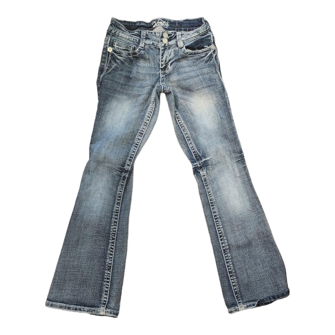 Bootcut blue jeans by vanity, size 25/31! Super cute... - Depop