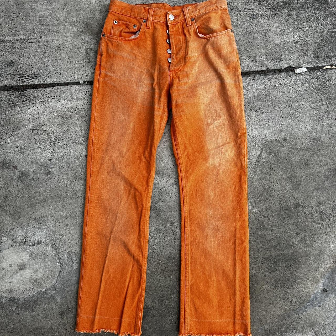 Archive 99-2000 Helmut lang pants Size 26 Orange... - Depop