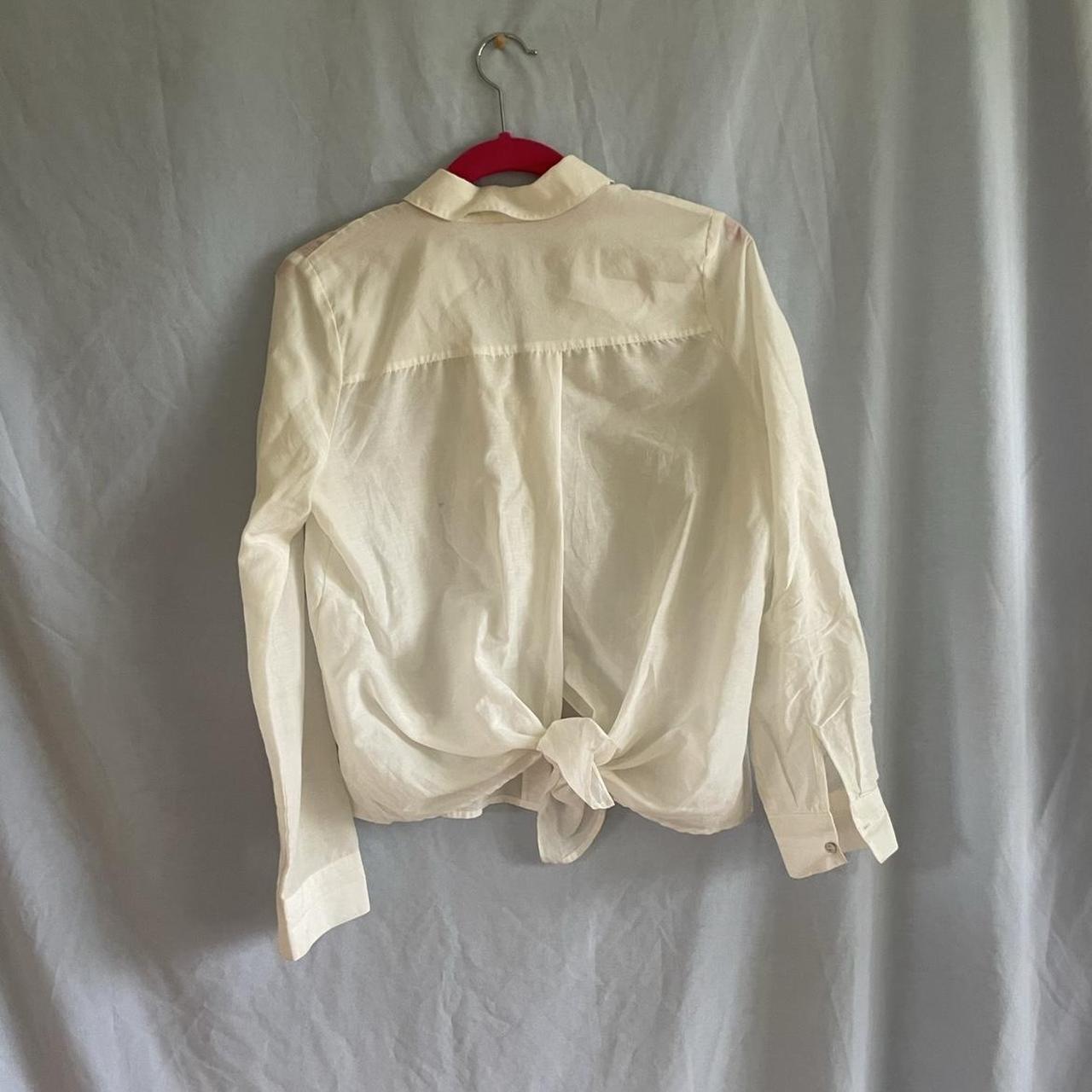 L'Agence Women's White Blouse | Depop