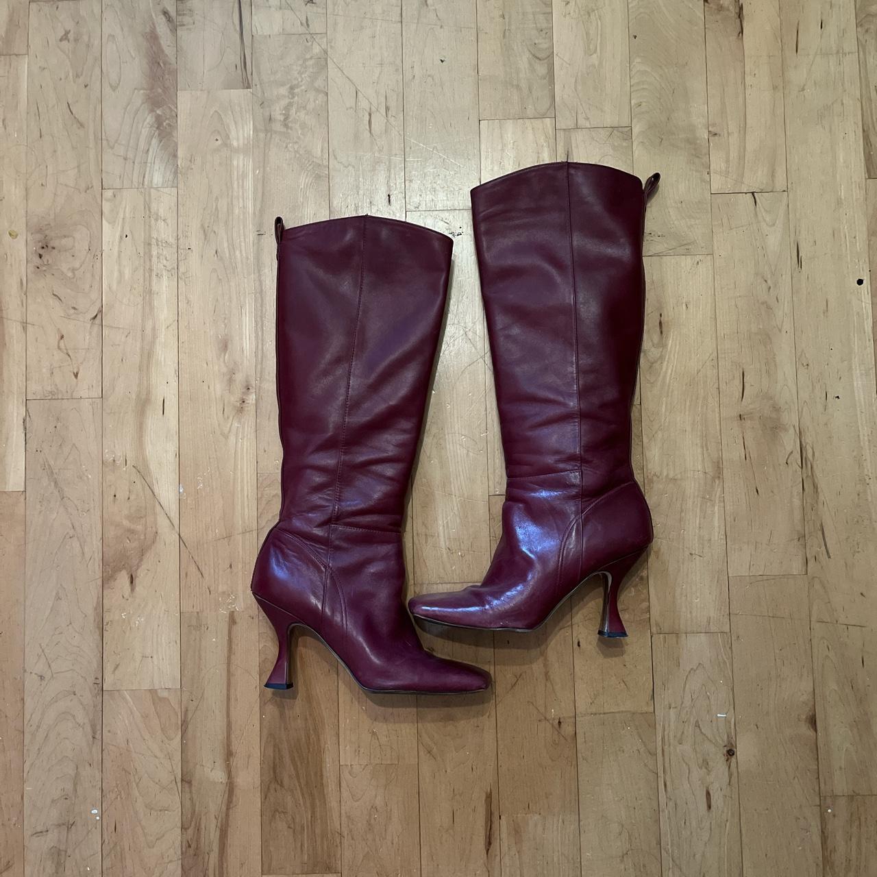 Sam Edelman Women's Burgundy Boots | Depop