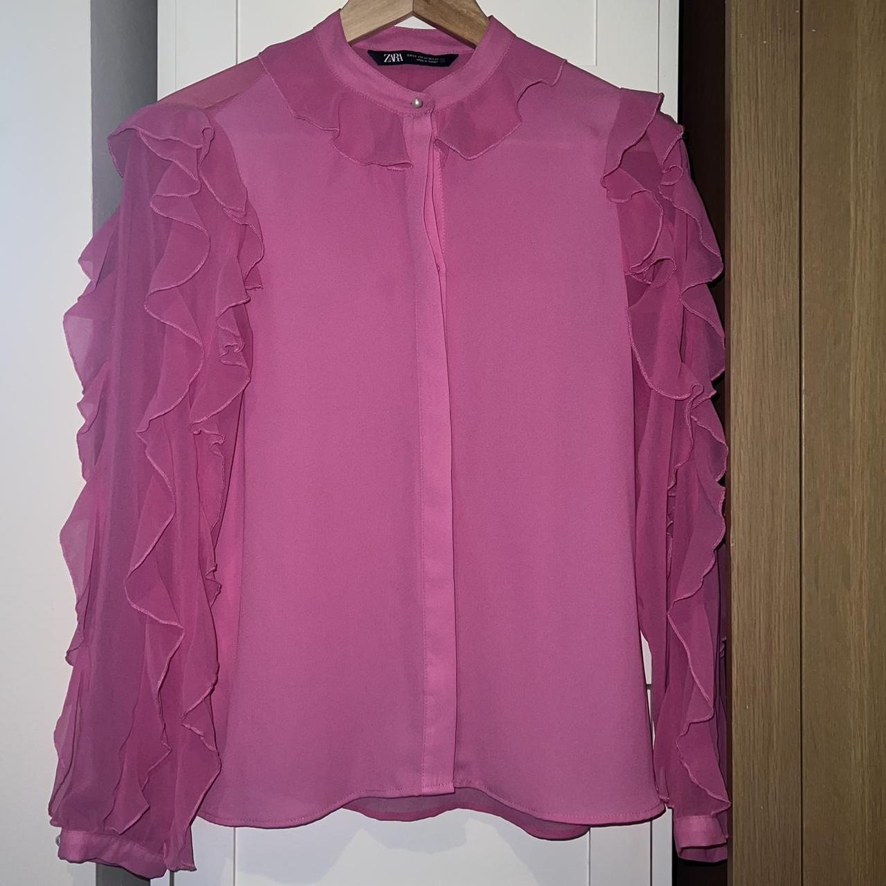 Zara hot pink blouse in XS! Free shipping to UK.... - Depop