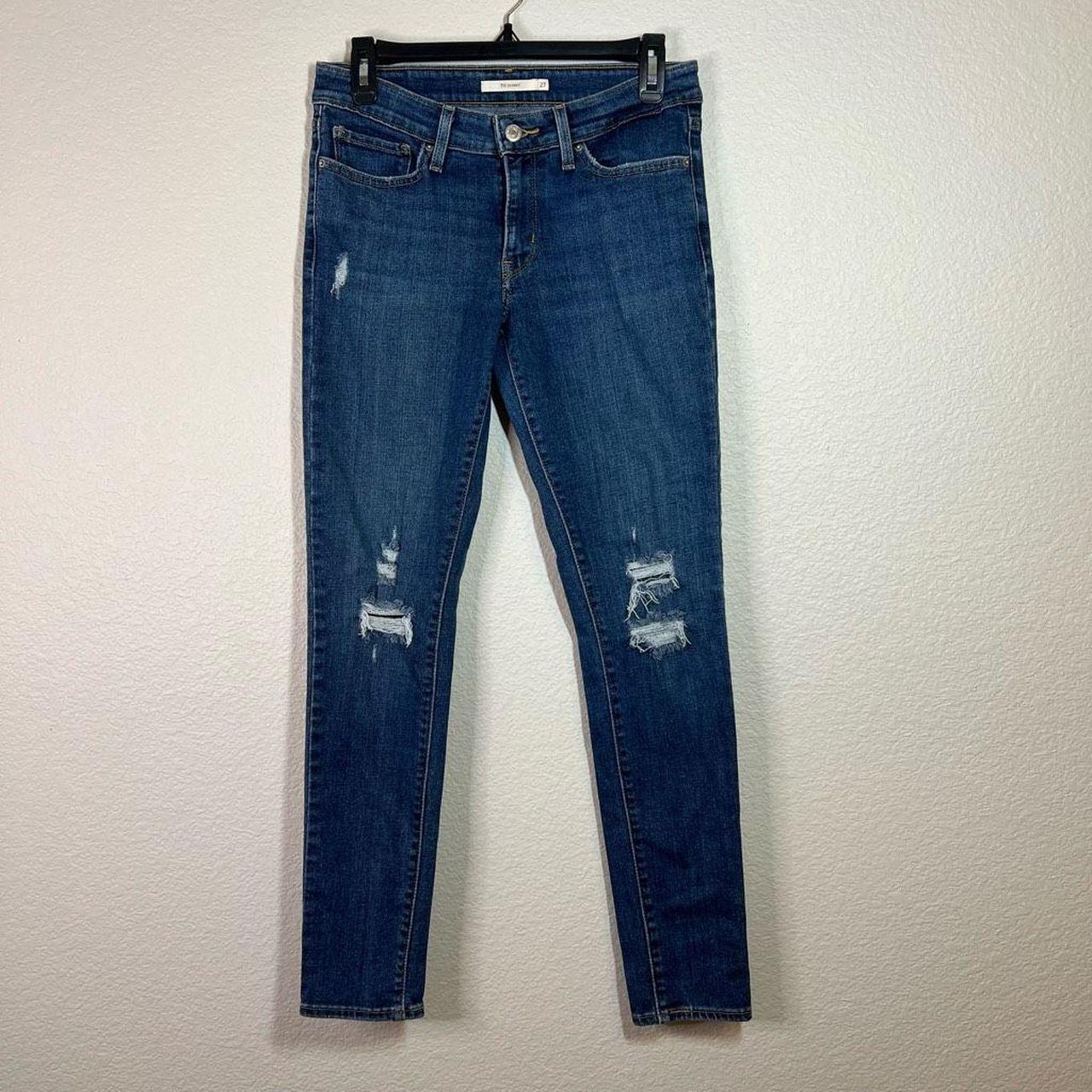 Levi's 711 top distressed skinny jeans