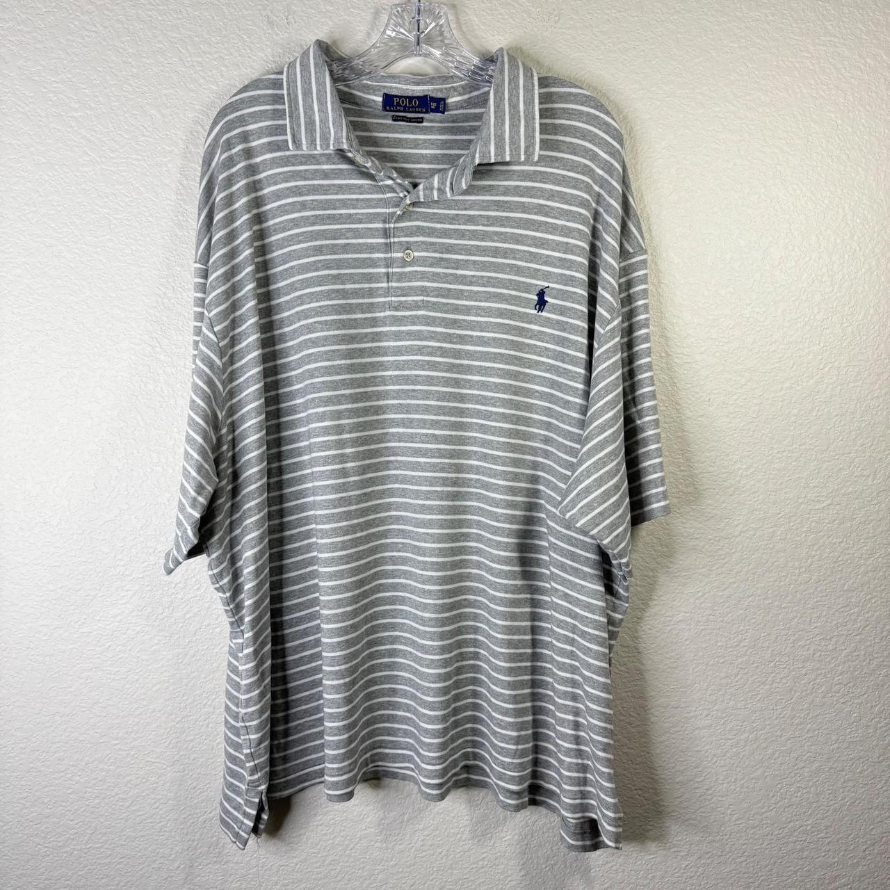 Preloved Men's Polo shirt Grey/White 4XL – Polo Ralph Lauren