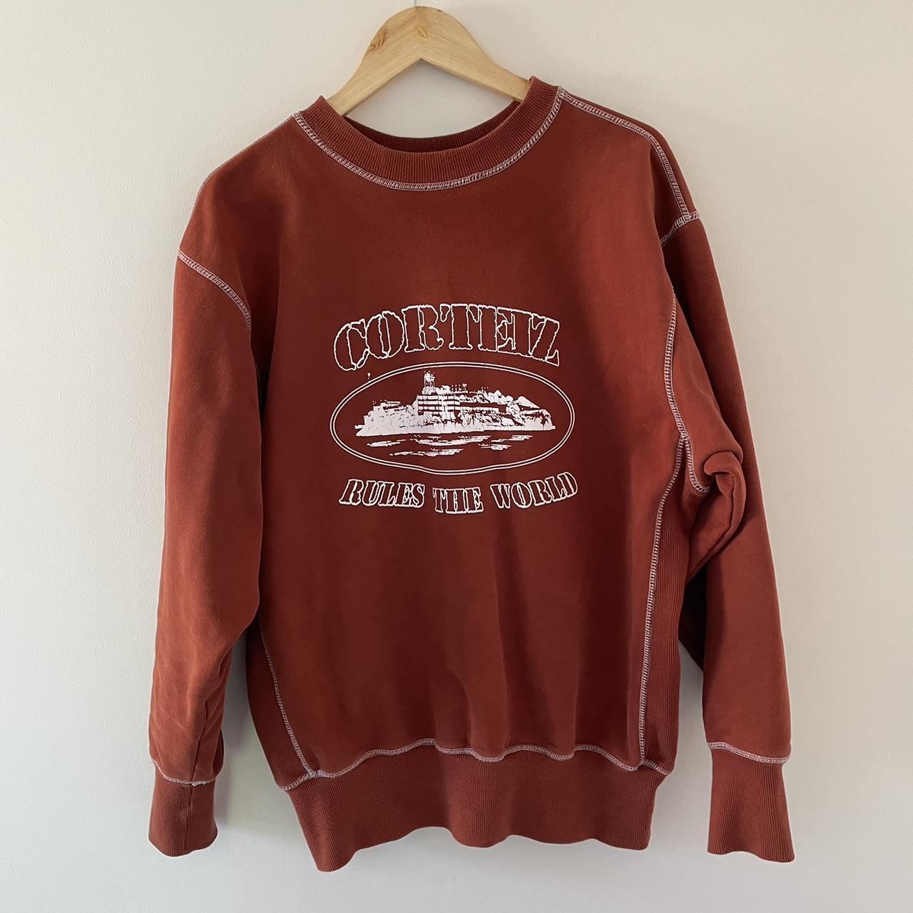 Corteiz Corteiz rust crewneck Heavy jumper White... - Depop