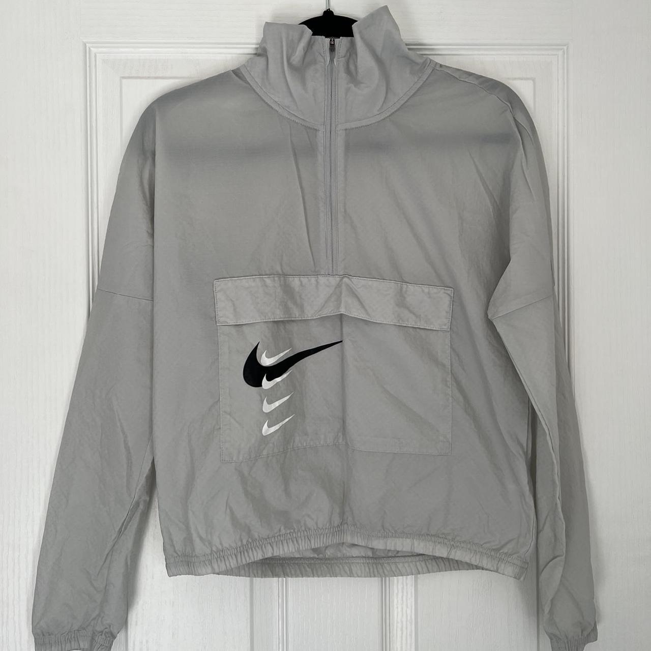 Grey Nike thin jacket. Size small Depop