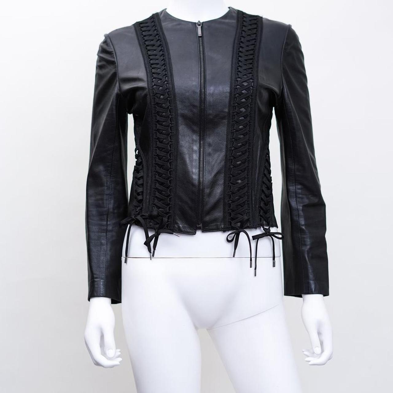 Christian Dior Black Laced Leather Corset Jacket | Depop