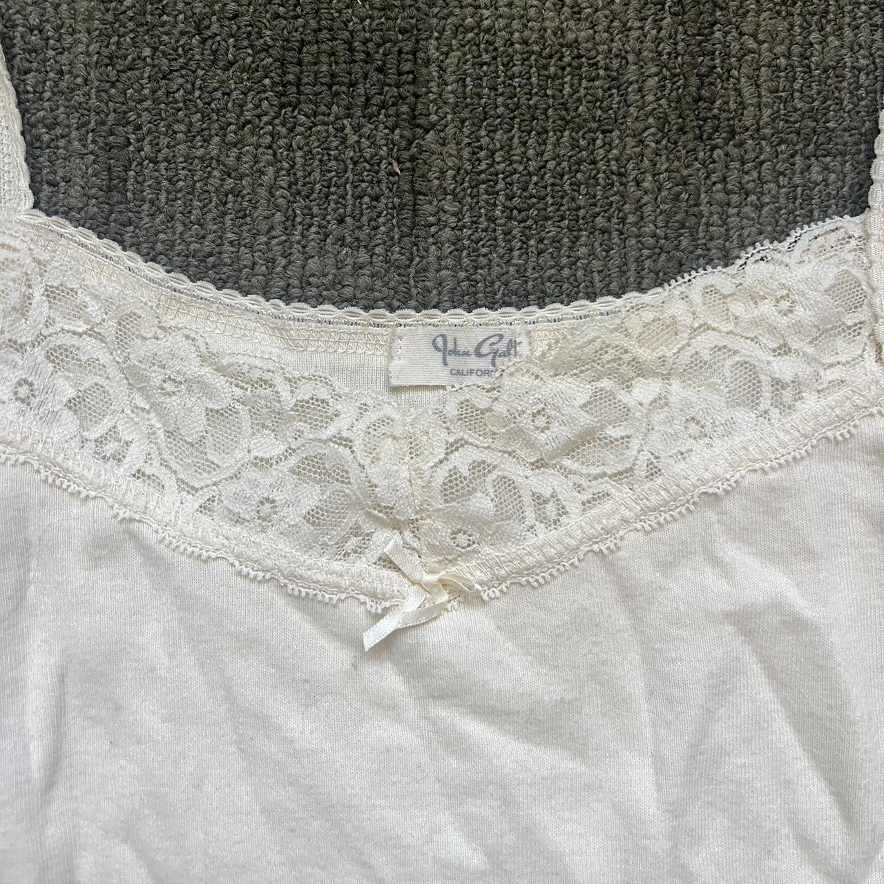 brandy melville arden lace tank ~ivory ~barely worn - Depop