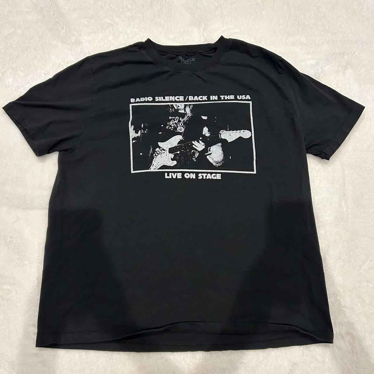 brandy melville レア　レコード　Tシャツ brandy melville john galt radio silence graphic | Depop