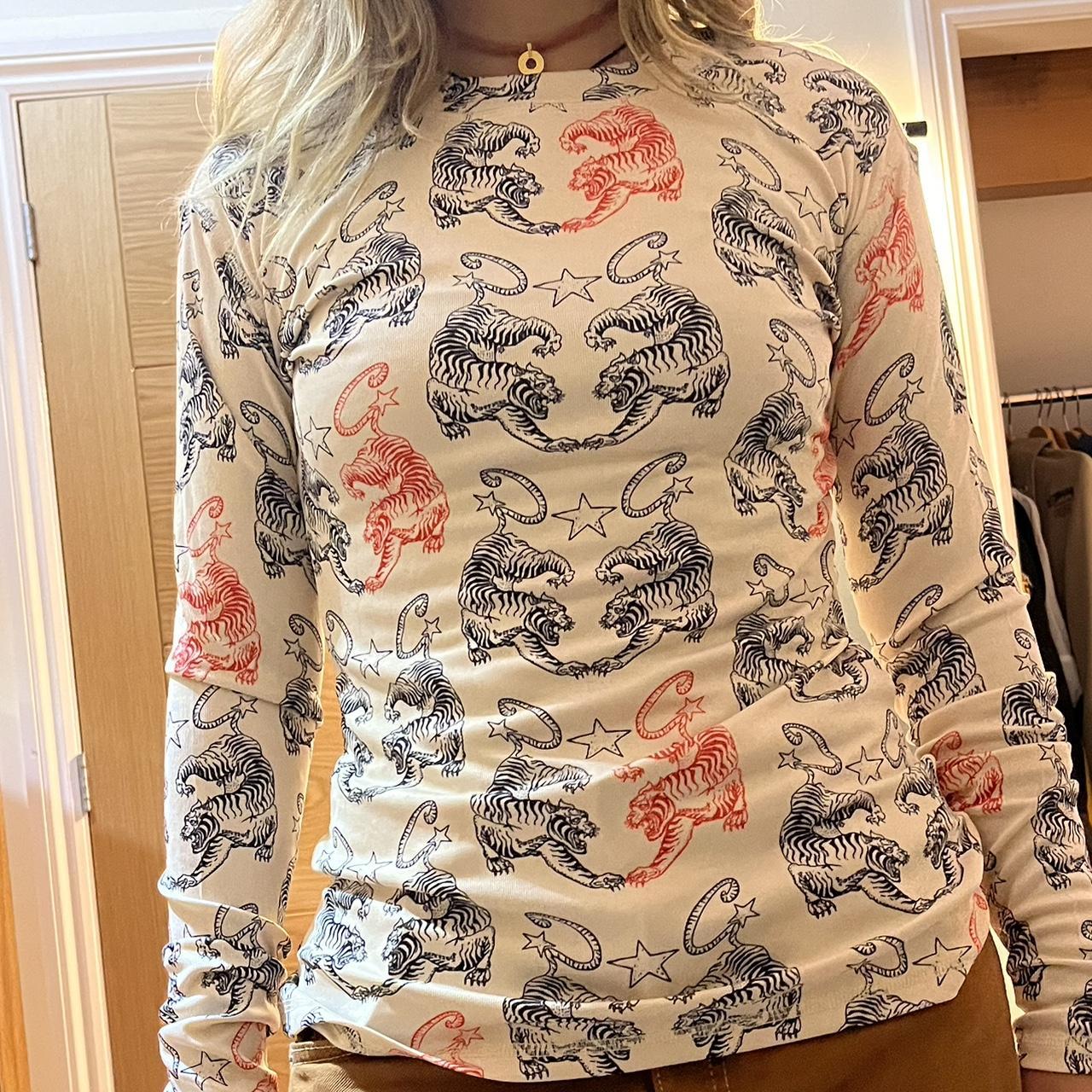 Corteiz women's tiger mesh long sleeve tee 🐅 Size - | Depop